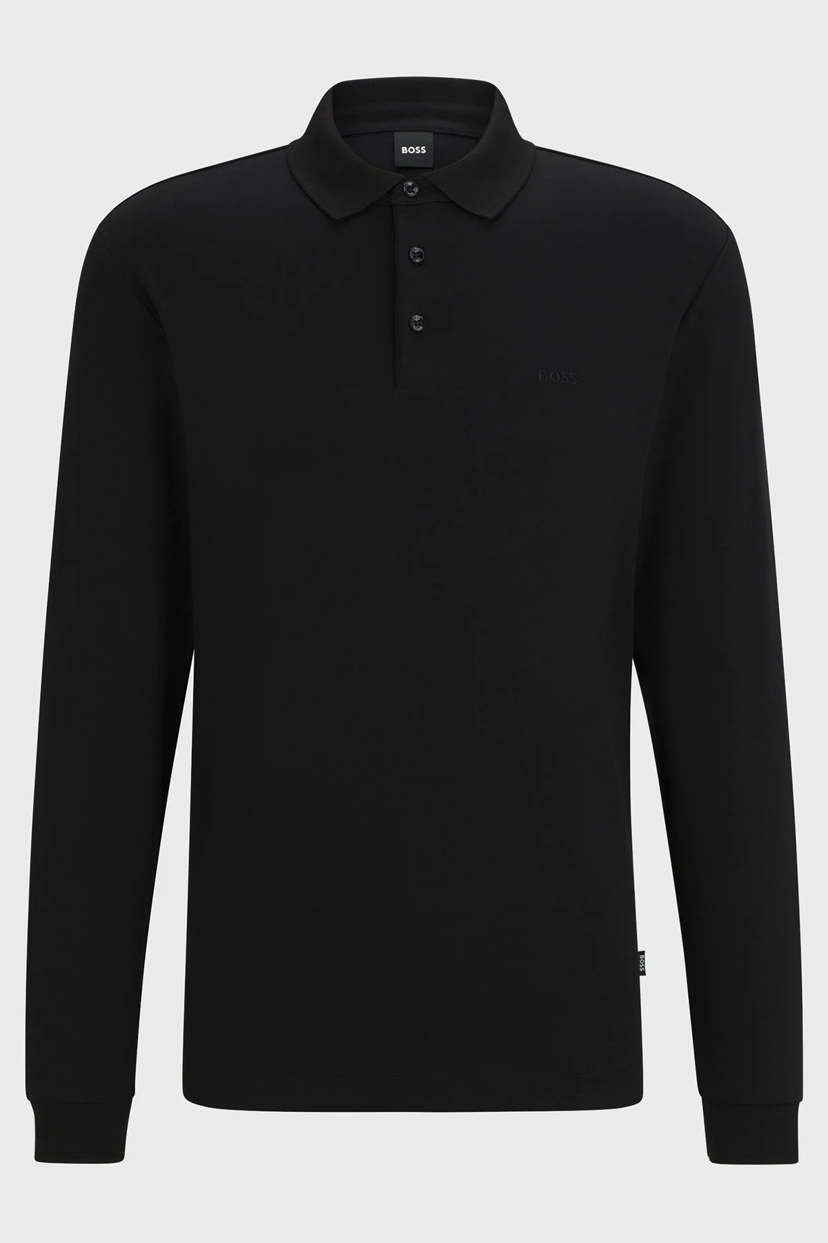 Boss Logolu İnterlok Pamuklu Erkek Polo Yaka Sweat 50468392 001 SİYAH - 5