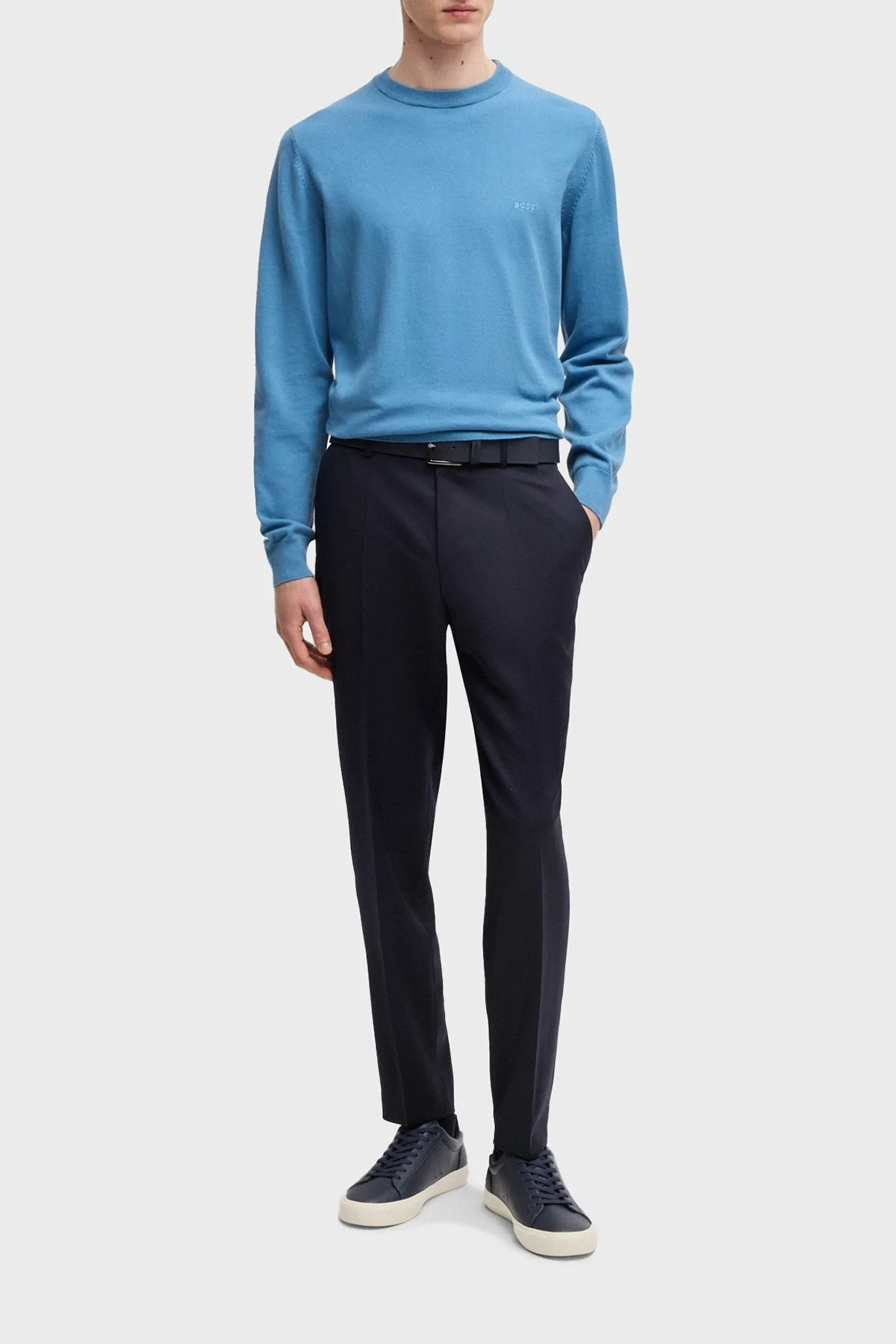 Boss Logolu Kalın Taban Sneaker Erkek Ayakkabı 50542114 401 LACİVERT - 2