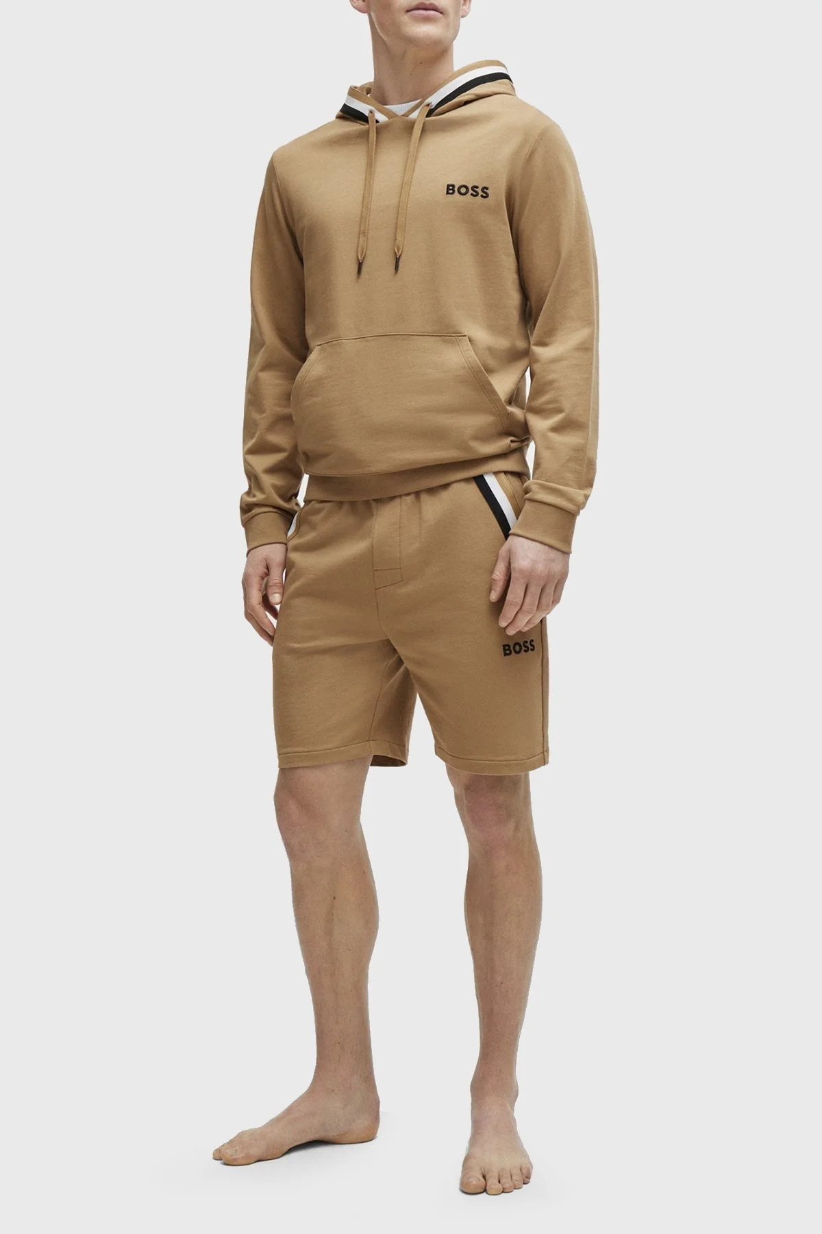 Boss Logolu Kapüşonlu %100 Pamuk Regular Fit Erkek Sweat 50502937 260 KAHVE - 2