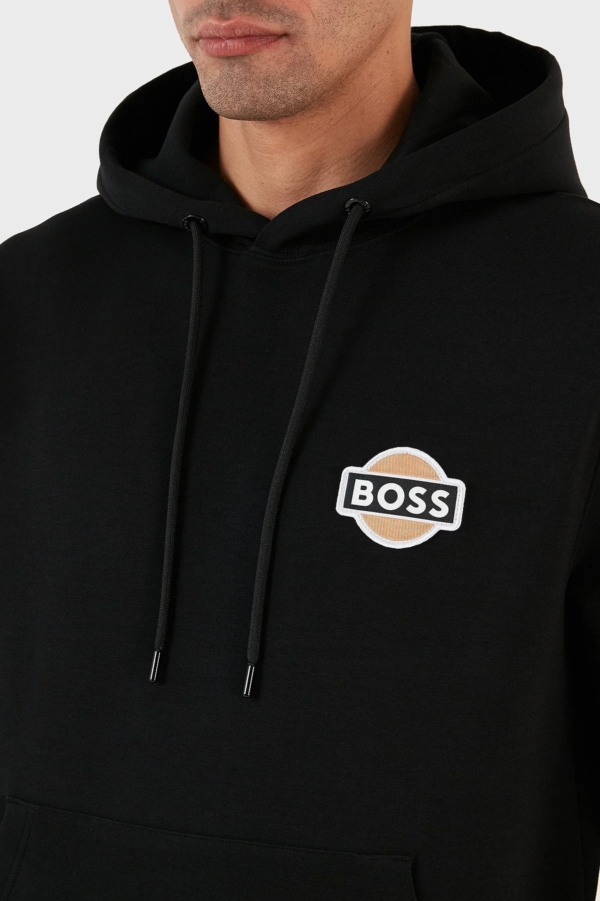 Boss Logolu Kapüşonlu Kanguru Cepli Pamuklu Regular Fit Erkek Sweat 50494962 001 SİYAH - 5