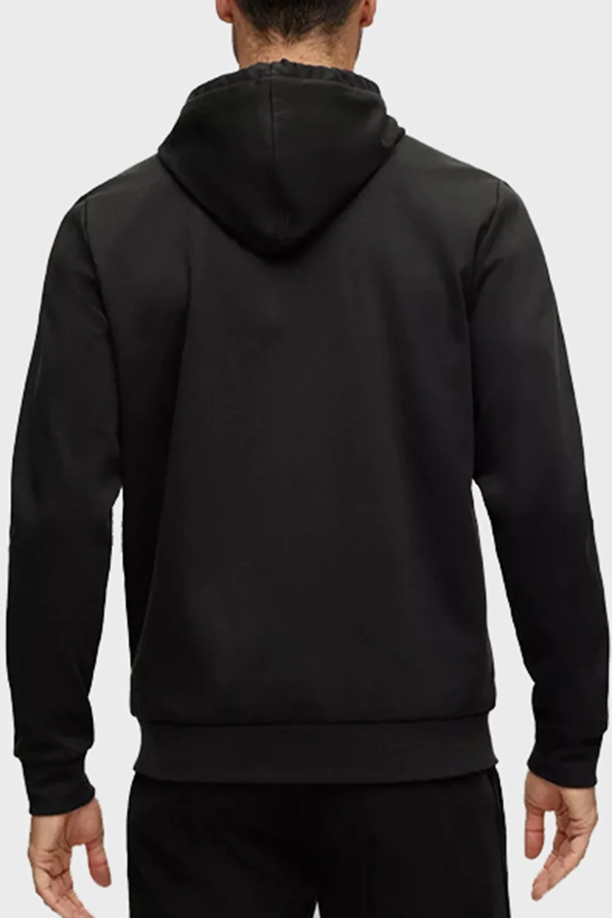 Boss Logolu Kapüşonlu Kanguru Cepli Pamuklu Relaxed Fit Erkek Sweat 50486853 001 SİYAH - 6