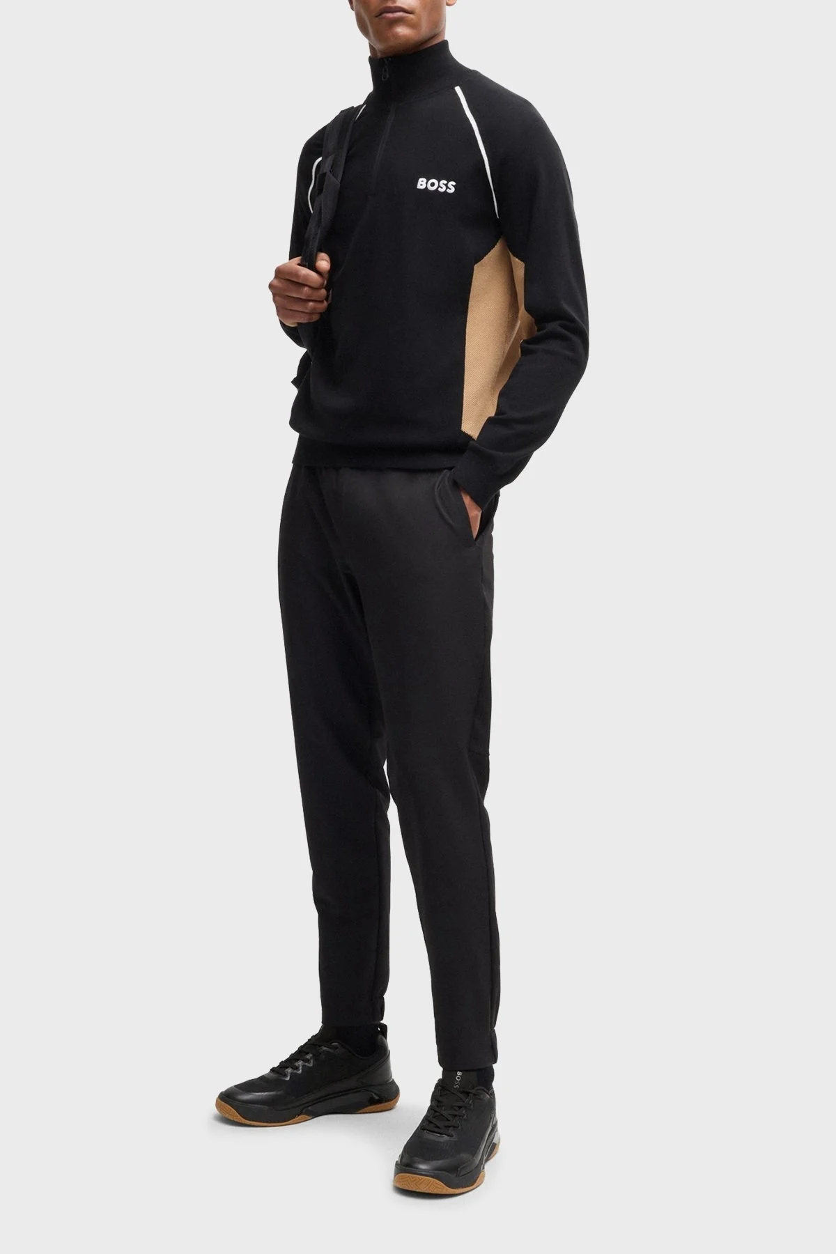 Boss Logolu Kaydırmaz Taban Sneaker Erkek Ayakkabı 50523209 005 SİYAH - 2