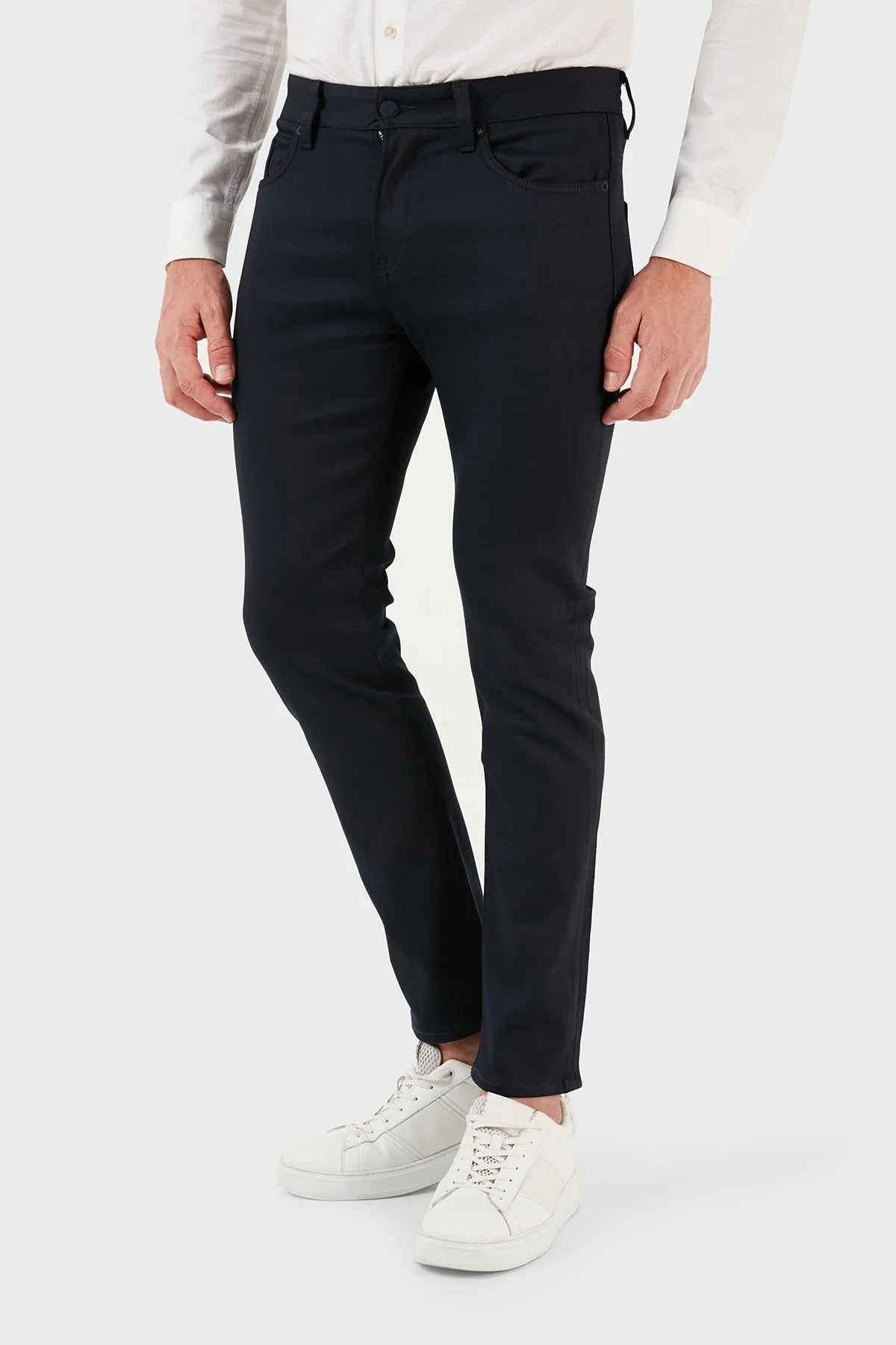 Boss Logolu Normal Bel Dar Paça Slim Fit Jeans Erkek Kot Pantolon 50498546 404 KOYU MAVİ - 2