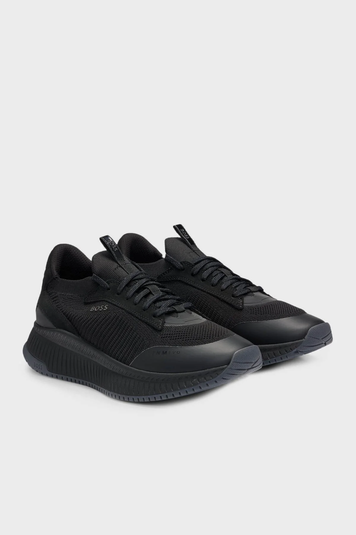 Boss Logolu Örme Detaylı Kılçık Tabanlı Sneaker Erkek Ayakkabı 50498904 002 SİYAH - 5