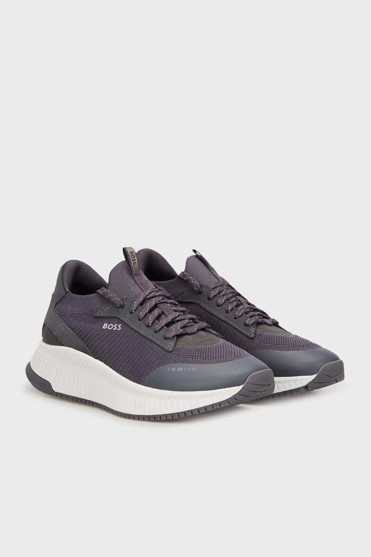 Boss Logolu Örme Detaylı Kılçık Tabanlı Sneaker Erkek Ayakkabı 50498904 020 SİYAH - 3
