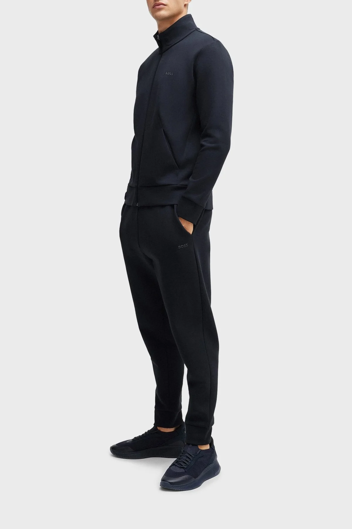 Boss Logolu Örme Detaylı Kılçık Tabanlı Sneaker Erkek Ayakkabı 50498904 405 LACİVERT - 2