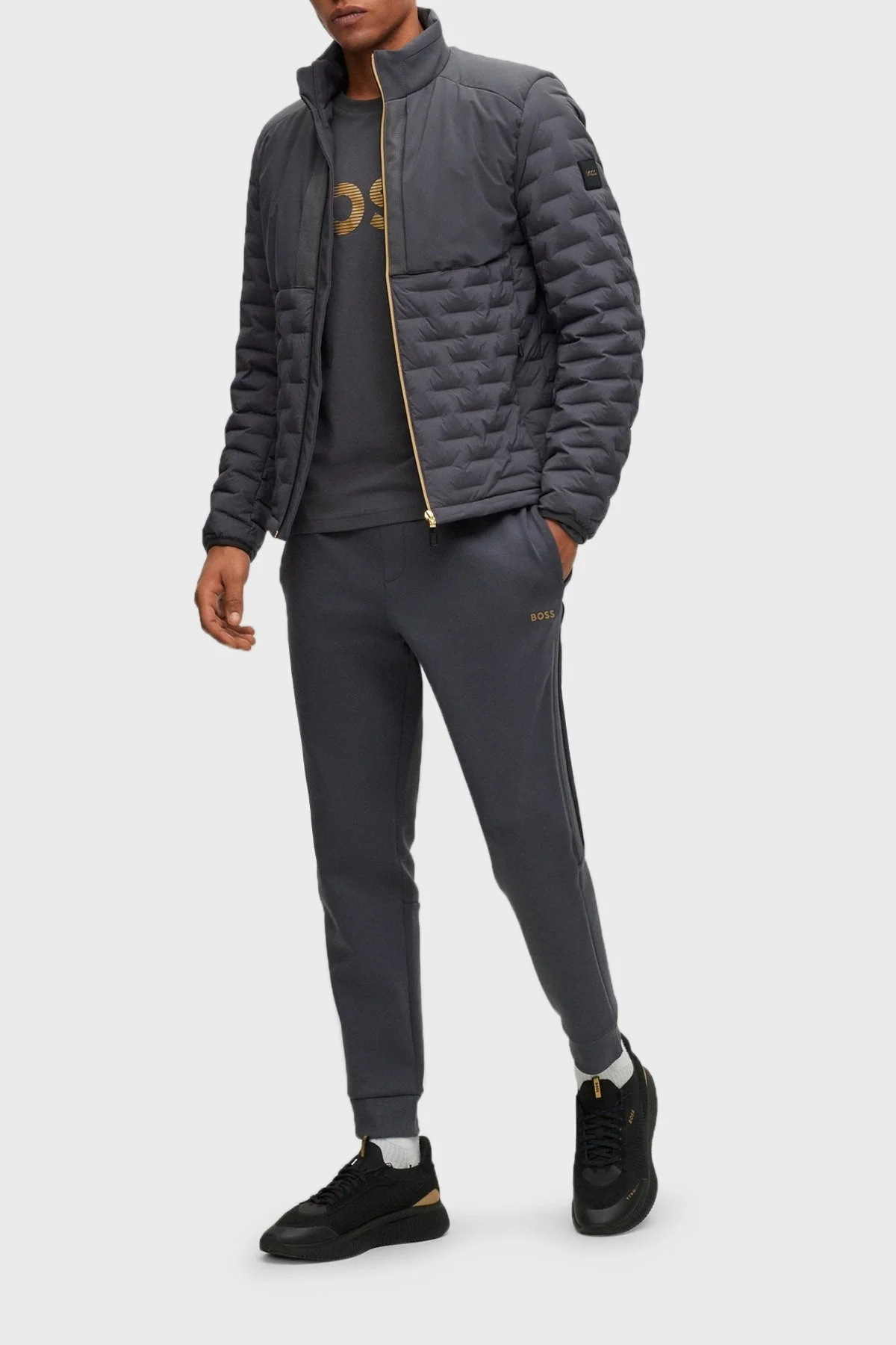 Boss Logolu Örme Detaylı Kılçık Tabanlı Spor Erkek Ayakkabı 50498904 007 SİYAH - 2