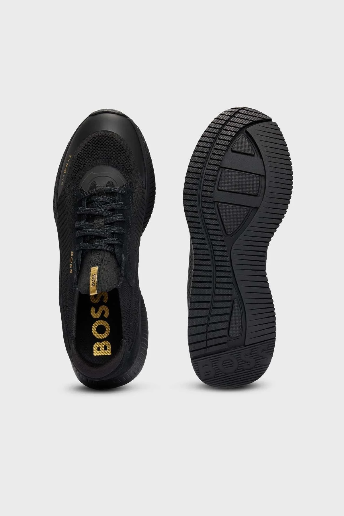 Boss Logolu Örme Detaylı Kılçık Tabanlı Spor Erkek Ayakkabı 50498904 007 SİYAH - 4