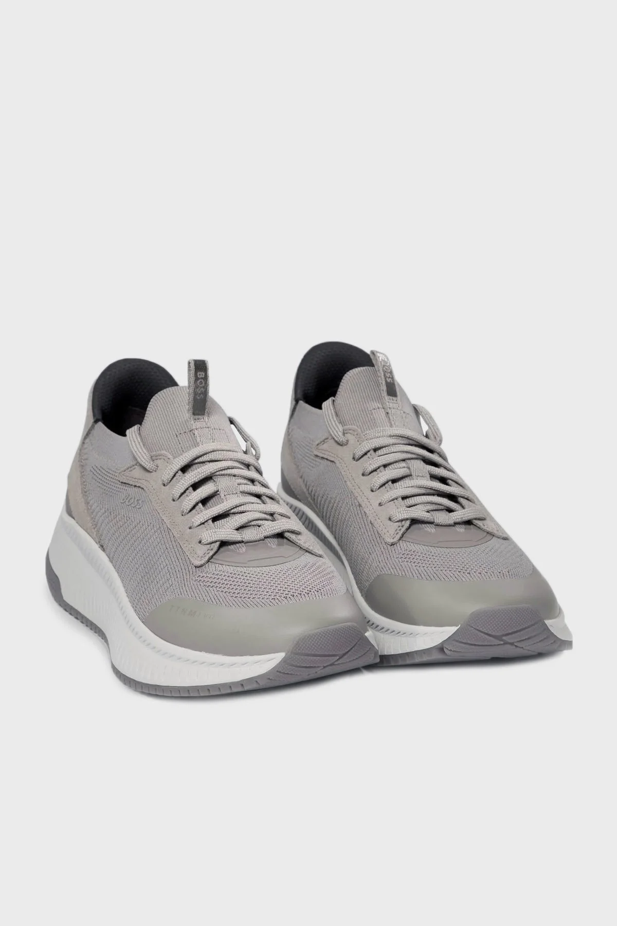 Boss Logolu Örme Detaylı Spor Erkek Ayakkabı 50498904 062 AÇIK GRİ - 8
