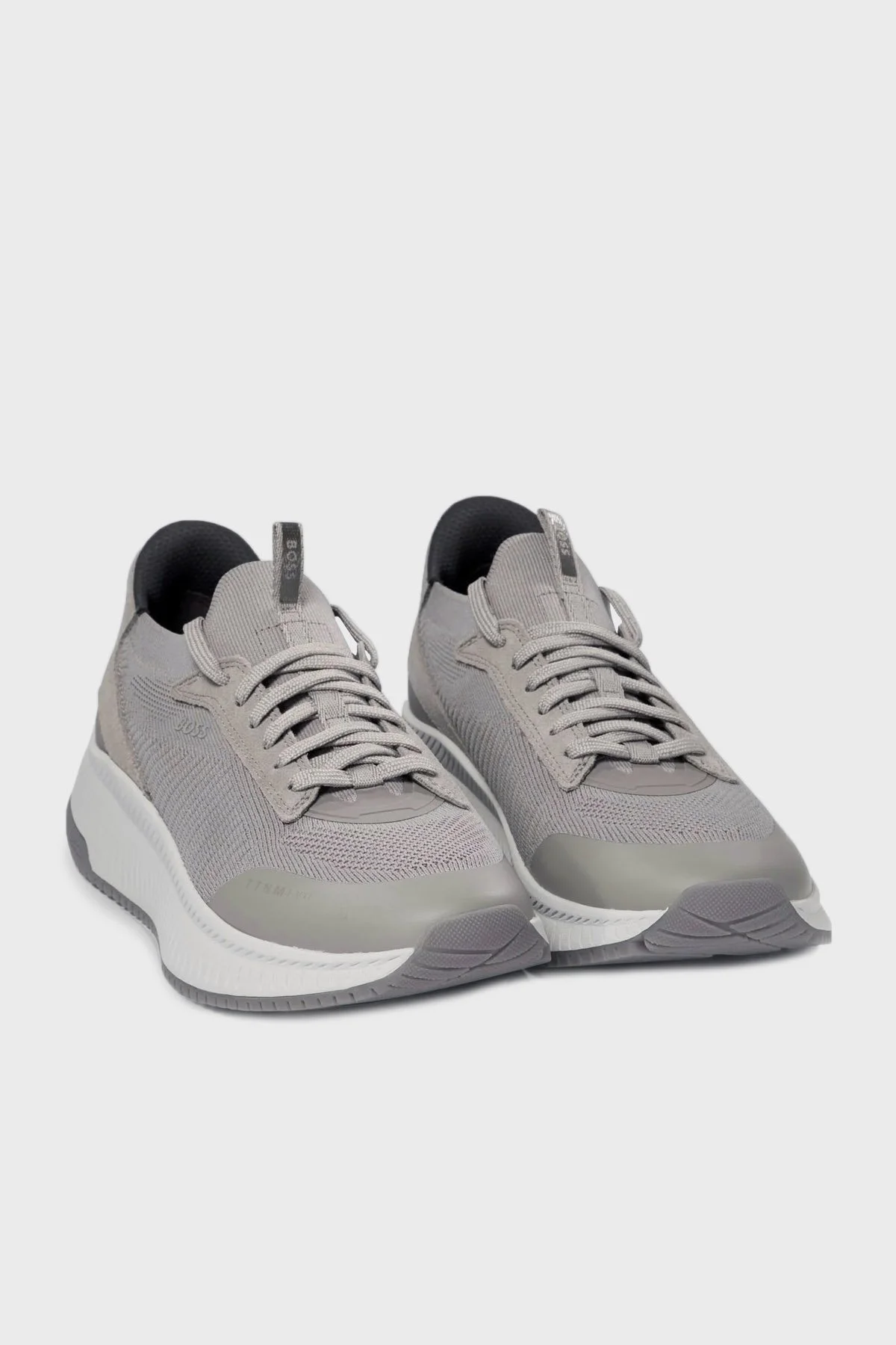 Boss Logolu Örme Detaylı Spor Erkek Ayakkabı 50498904 062 AÇIK GRİ - 3