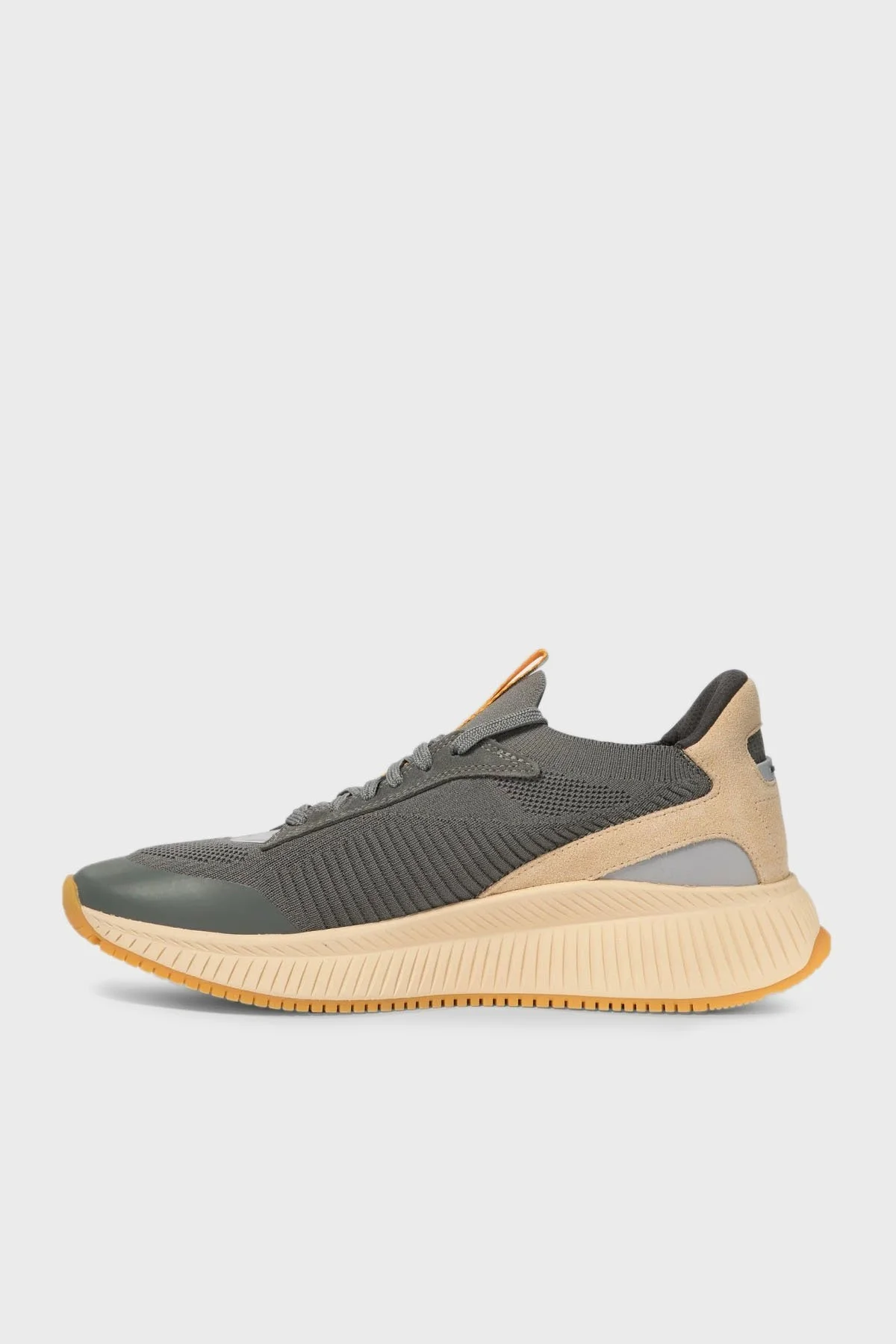 Boss Logolu Örme Detaylı Spor Erkek Ayakkabı 50498904 072 KOYU GRİ - 7