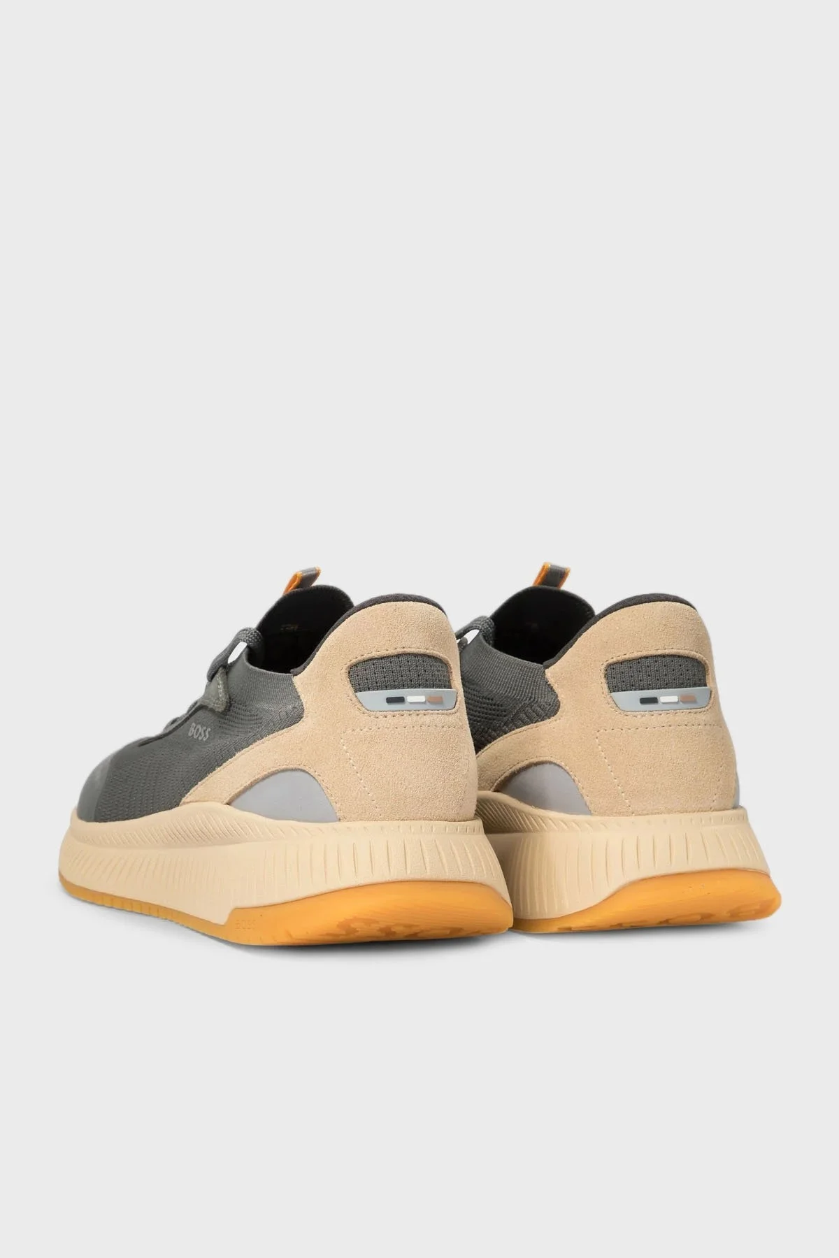 Boss Logolu Örme Detaylı Spor Erkek Ayakkabı 50498904 072 KOYU GRİ - 9
