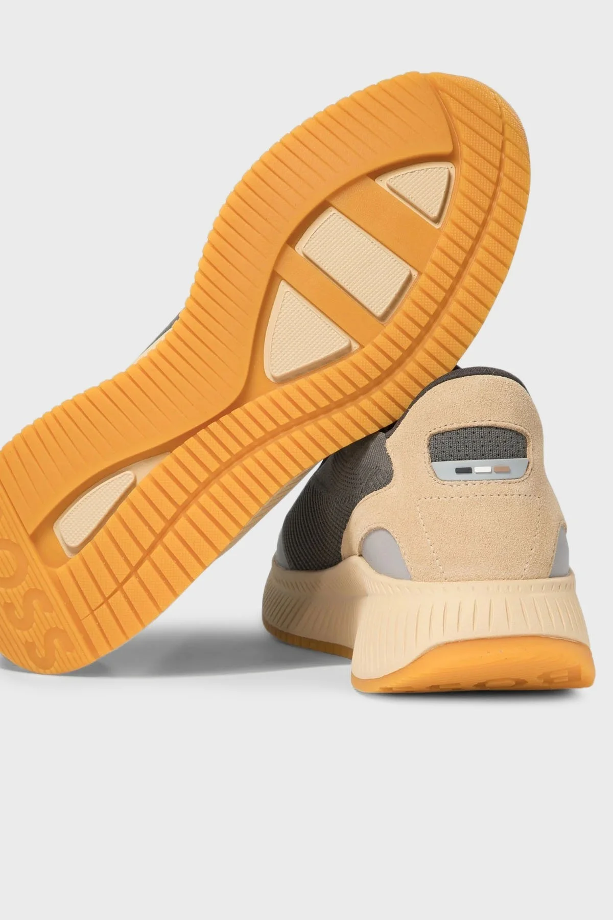 Boss Logolu Örme Detaylı Spor Erkek Ayakkabı 50498904 072 KOYU GRİ - 10