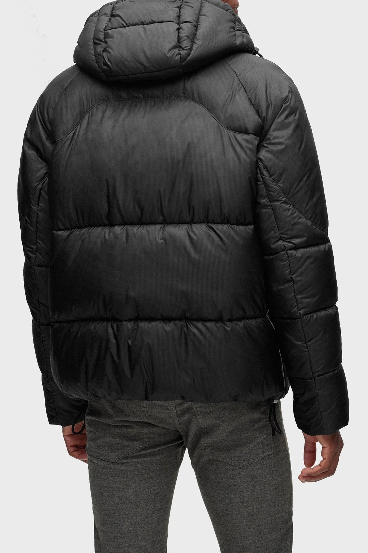 Boss Logolu Oversize Kapüşonlu Fermuarlı Erkek Mont 50476119 001 SİYAH - 3