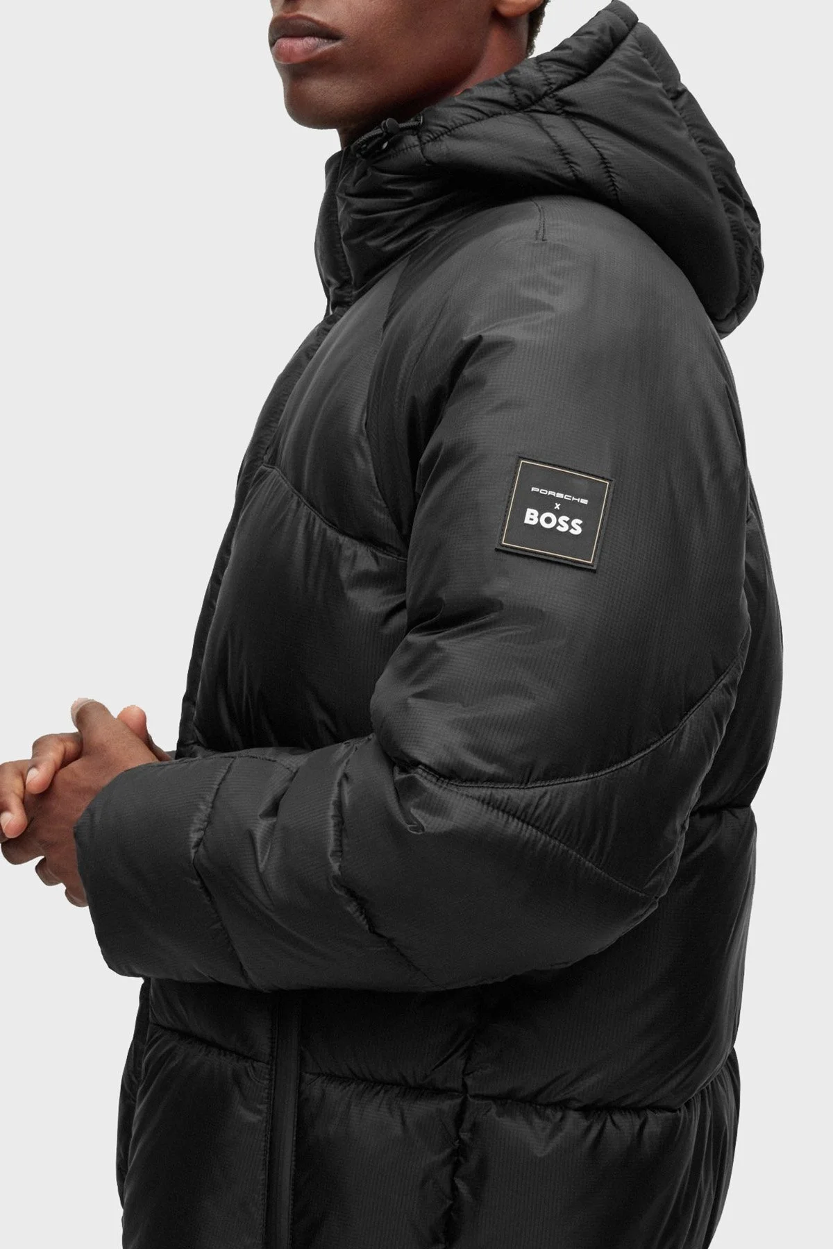 Boss Logolu Oversize Kapüşonlu Fermuarlı Erkek Mont 50476119 001 SİYAH - 4