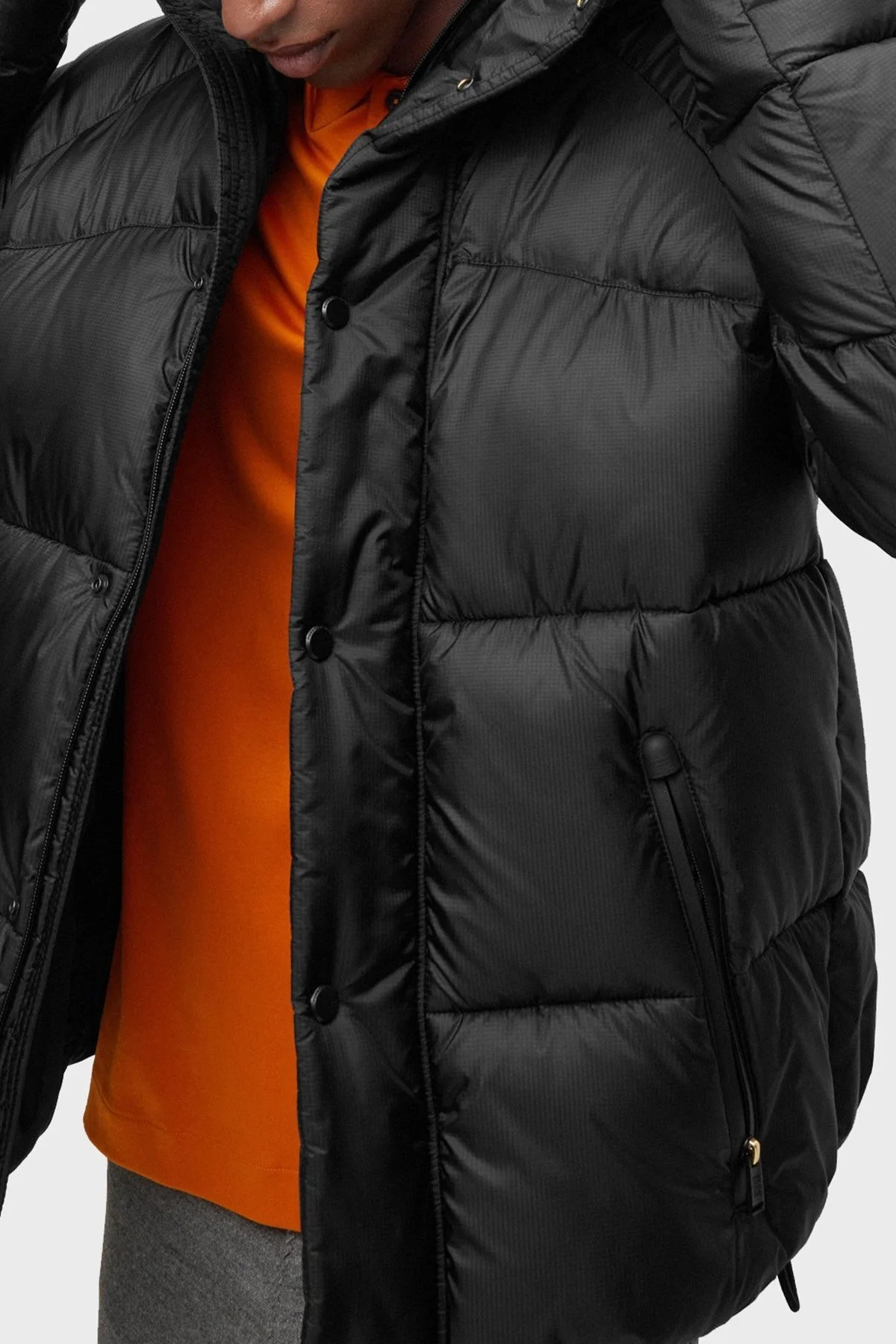 Boss Logolu Oversize Kapüşonlu Fermuarlı Erkek Mont 50476119 001 SİYAH - 5