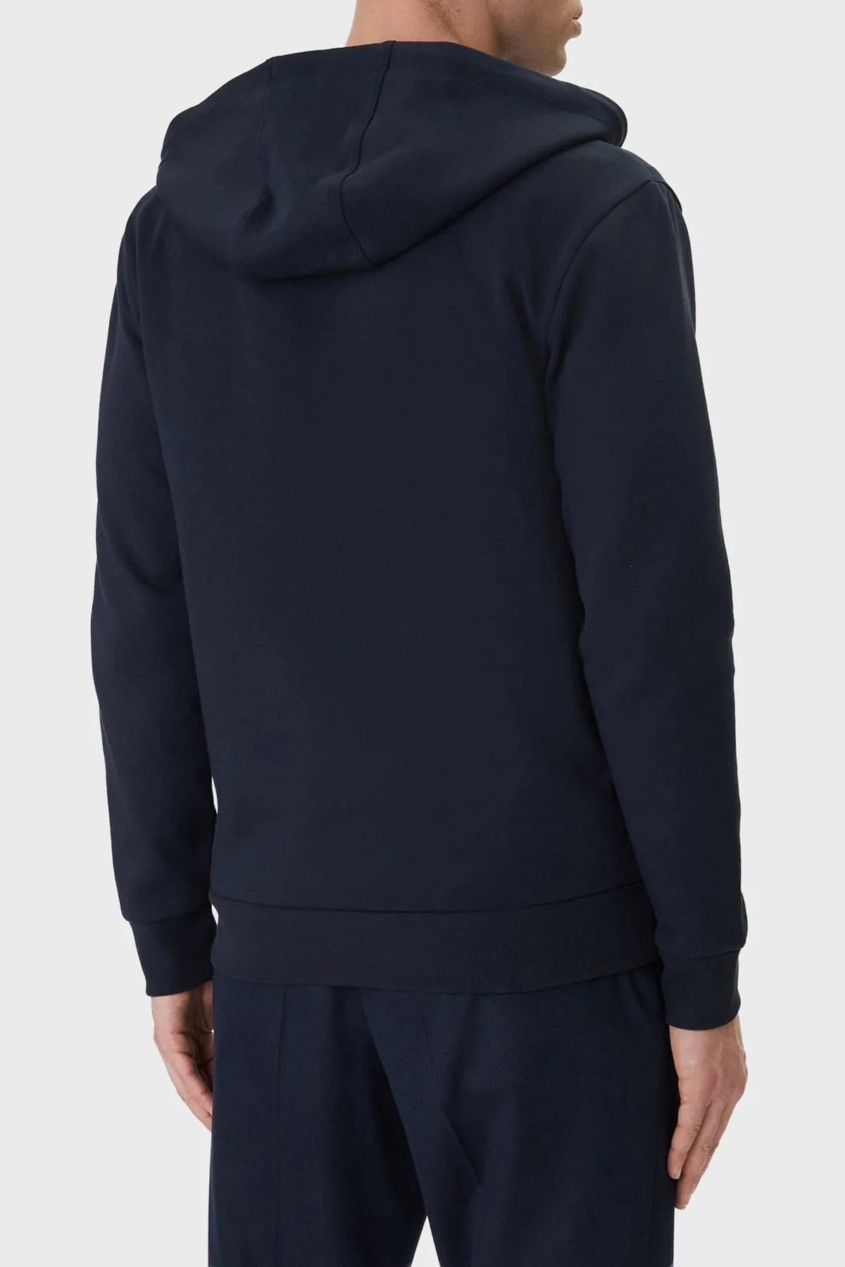 Boss Logolu Pamuk Karışımlı Regular Fit Kapüşonlu Fermuarlı Erkek Sweat 50555851 404 Lacivert - 3