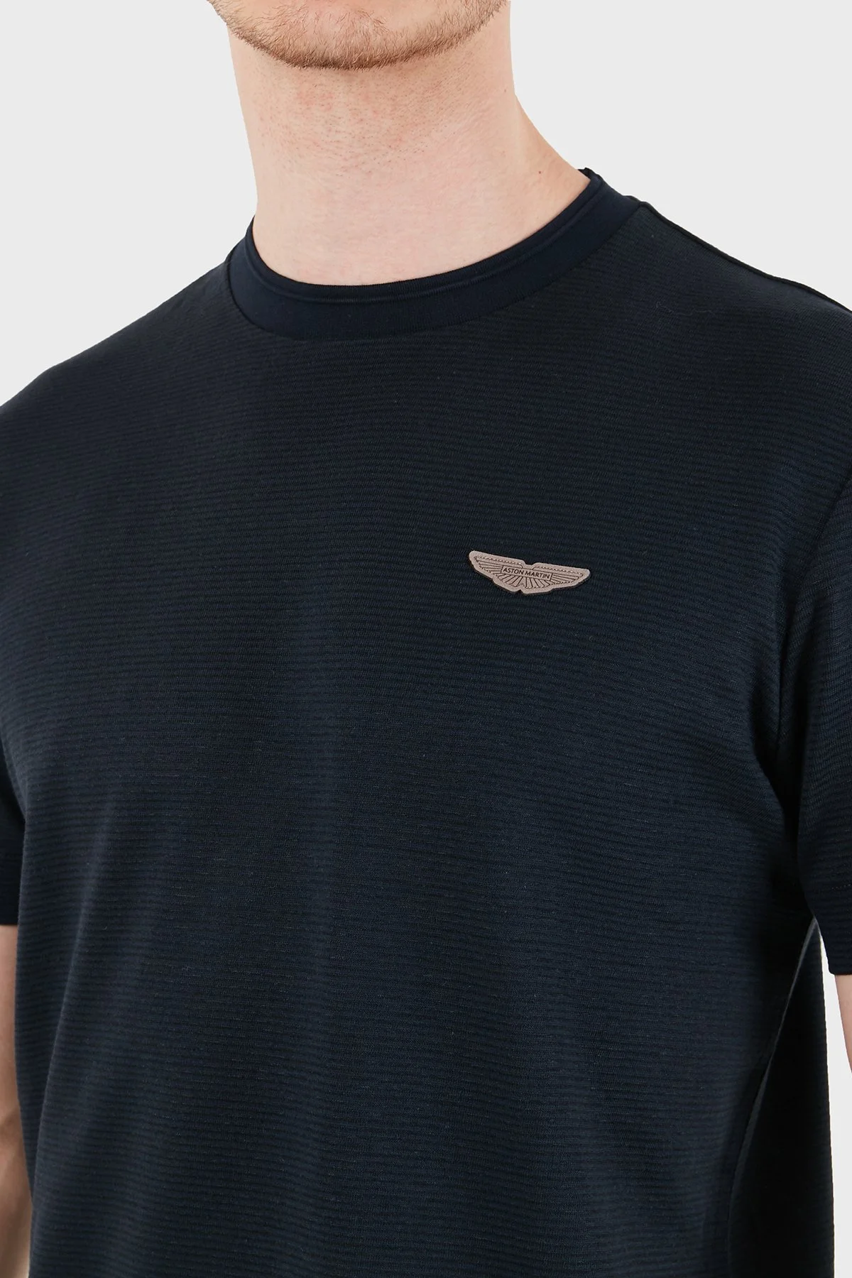 Boss Logolu Pamuk ve Keten Karışımlı Erkek T Shirt 50558830 404 LACİVERT - 5