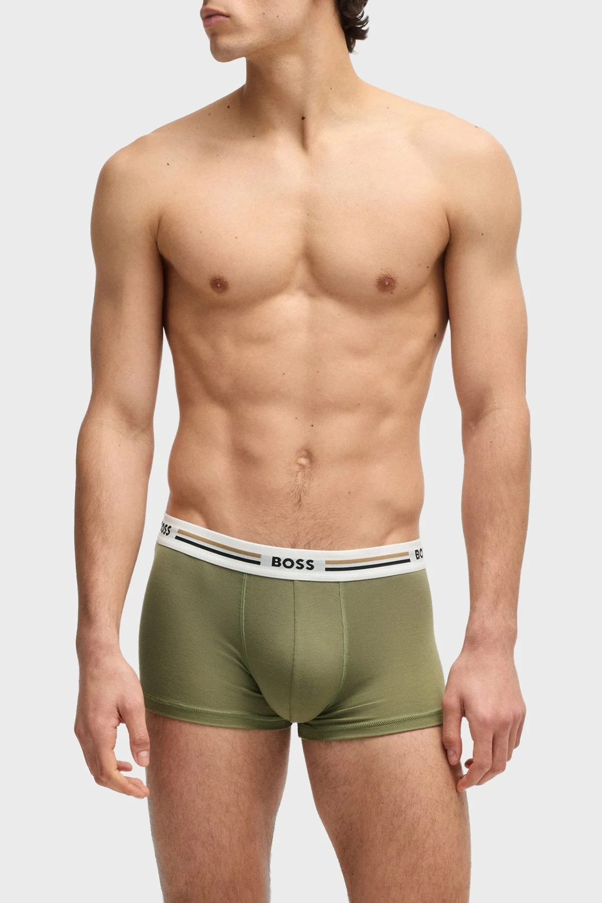 Boss Logolu Pamuklu 3 Pack Erkek Boxer 50492200 961 Siyah-Haki-Antrasit - 4