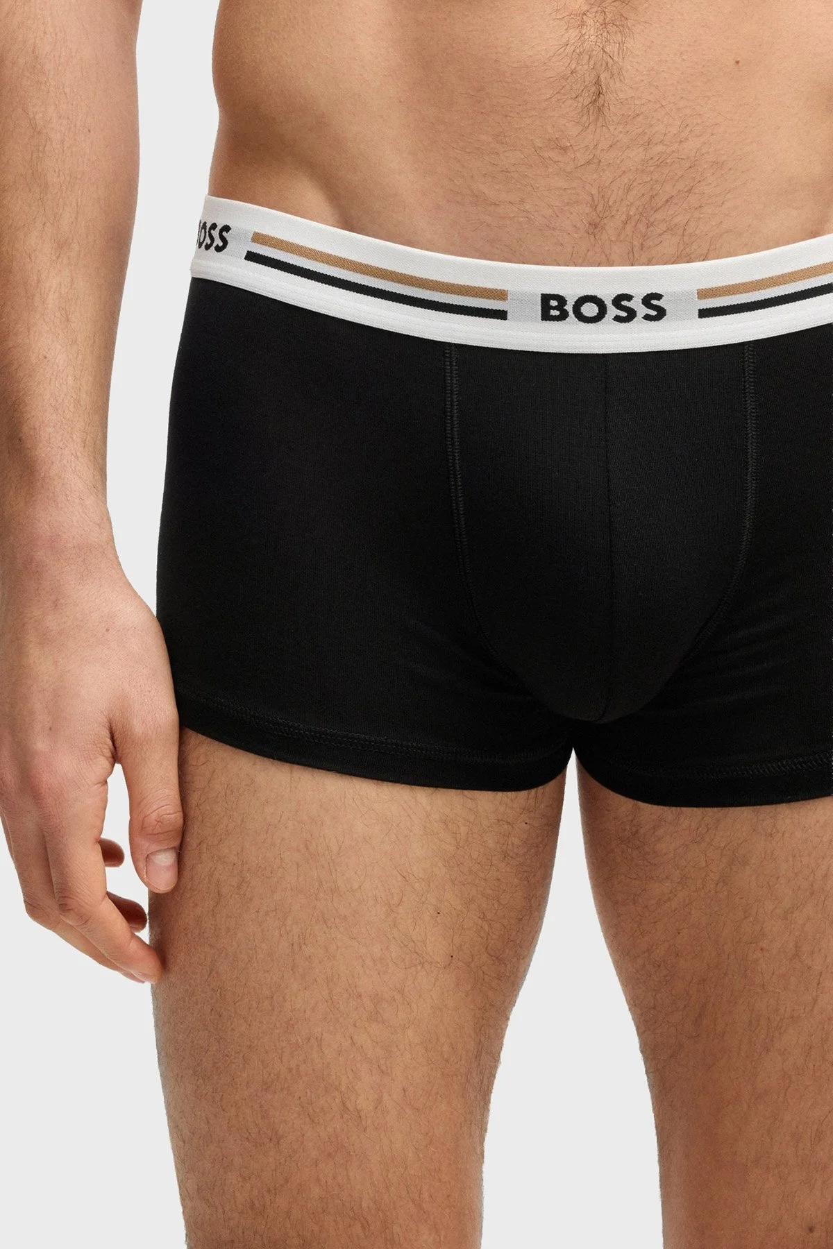 Boss Logolu Pamuklu 3 Pack Erkek Boxer 50492200 961 Siyah-Haki-Antrasit - 6