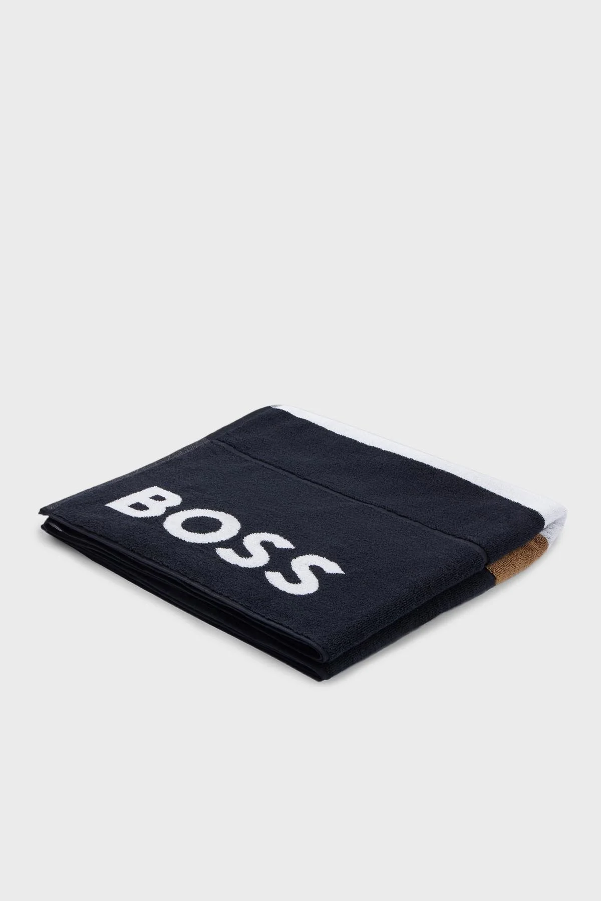 Boss Logolu Pamuklu 90x190 Erkek Plaj Havlusu 50492273 008 SİYAH - 2