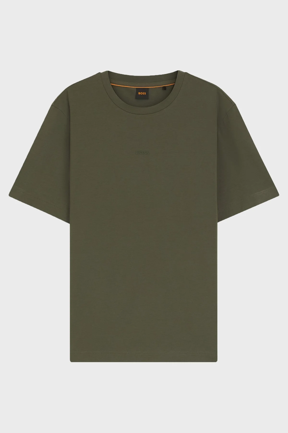 Boss Logolu Pamuklu Bisiklet Yaka Erkek T Shirt 50473278 325 Haki - 5