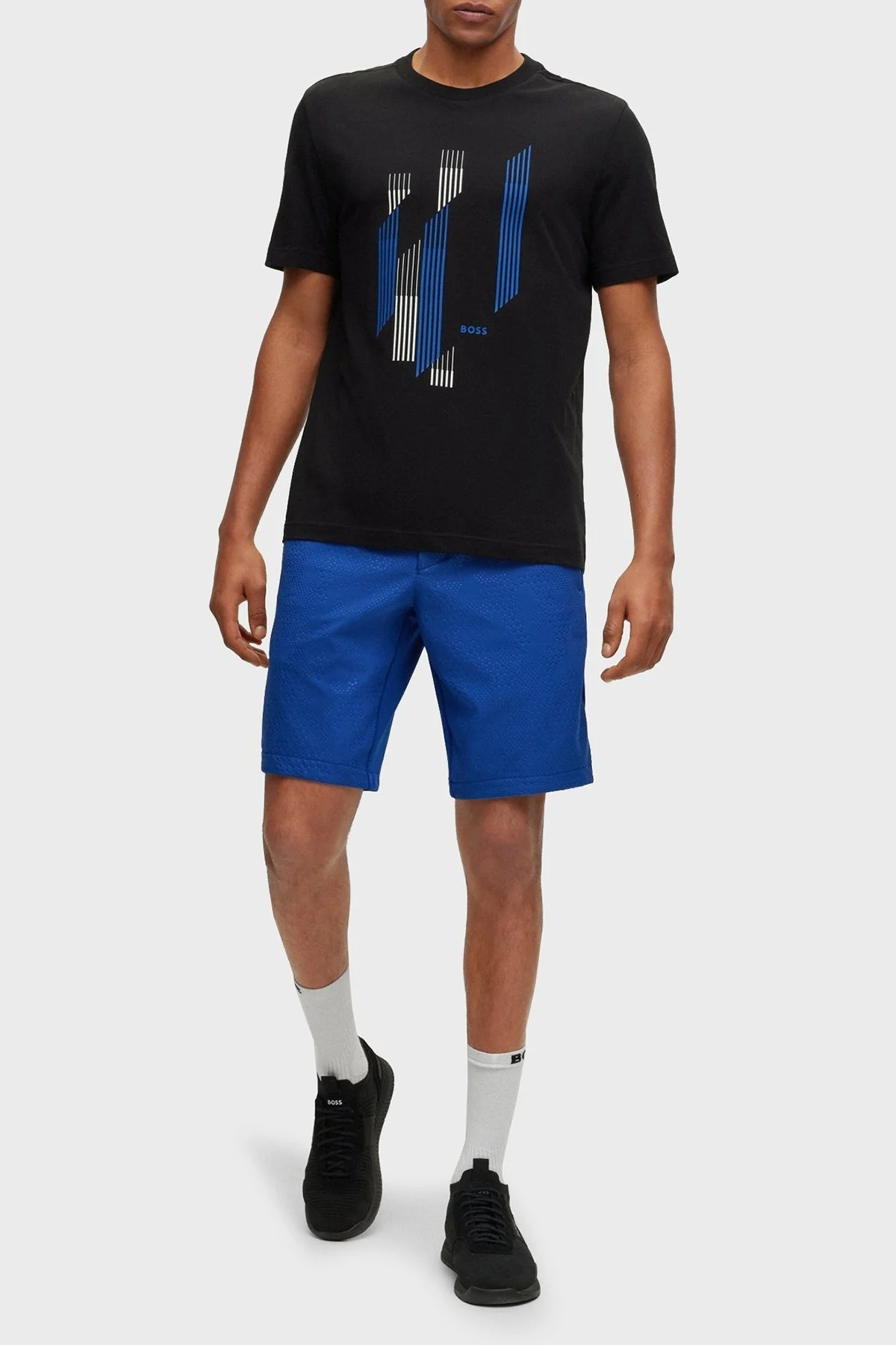 Boss Logolu Pamuklu Bisiklet Yaka Regular Fit Jarse Erkek T Shirt 50499973 001 SİYAH - 3