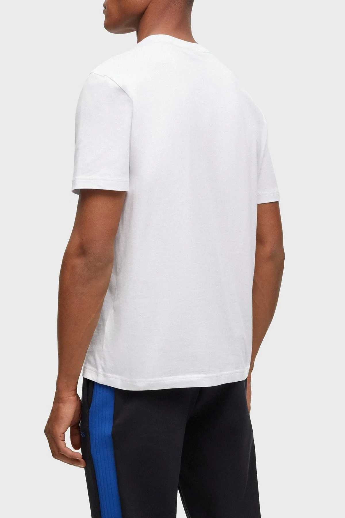 Boss Logolu Pamuklu Bisiklet Yaka Regular Fit Jarse Erkek T Shirt 50499973 100 BEYAZ - 3