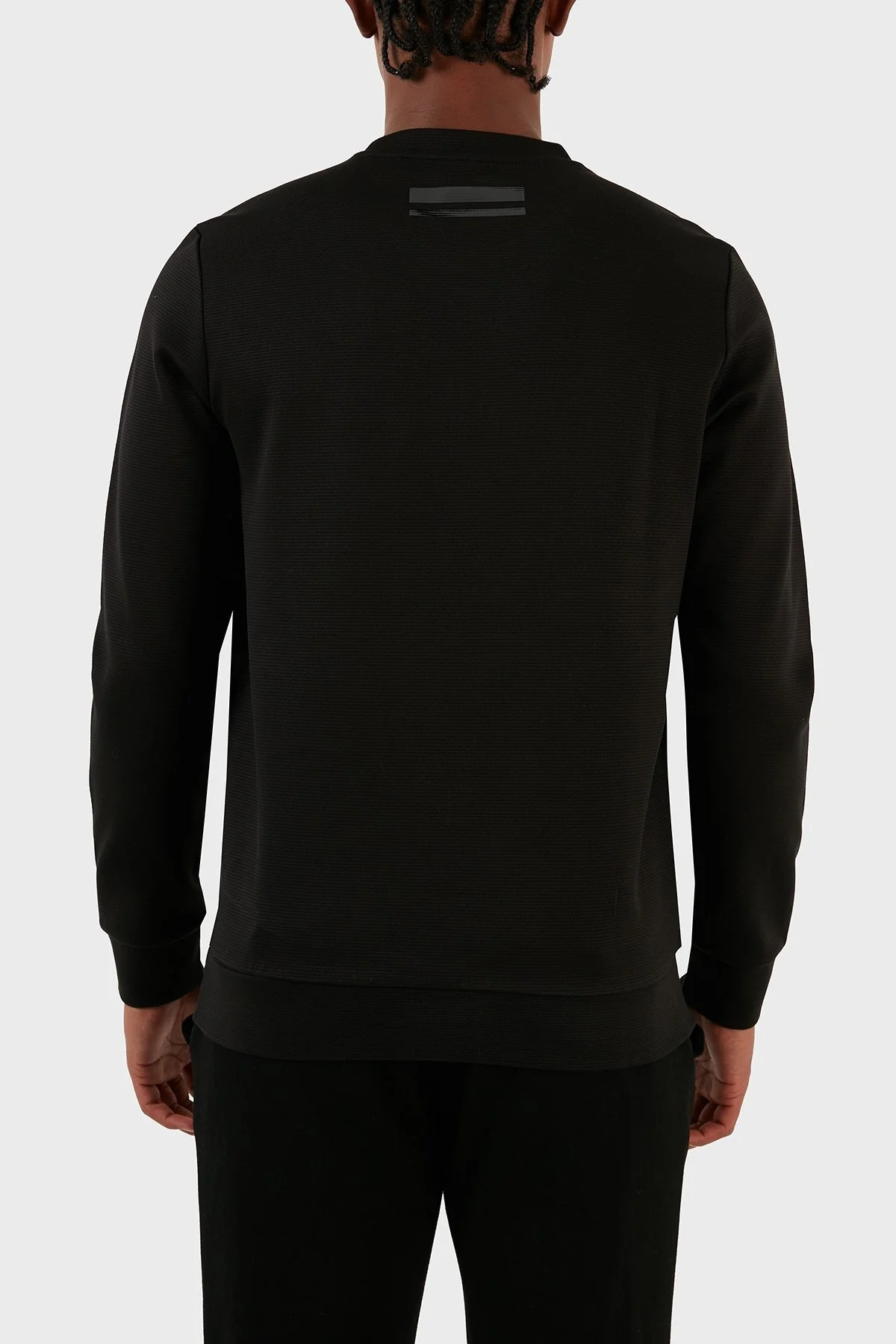 Boss Logolu Pamuklu Bisiklet Yaka Relaxed Fit Erkek Sweat 50501198 001 SİYAH - 5
