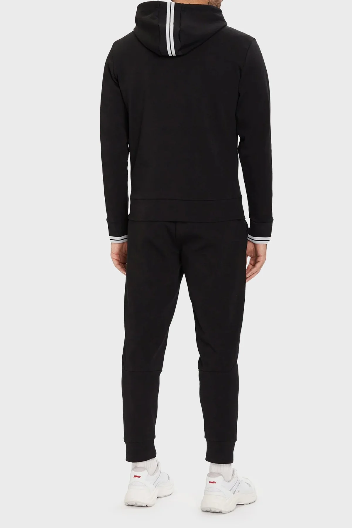 Boss Logolu Pamuklu Çizgi Detaylı Regular Fit Erkek Eşofman Takımı 50555433 001 SİYAH - 2