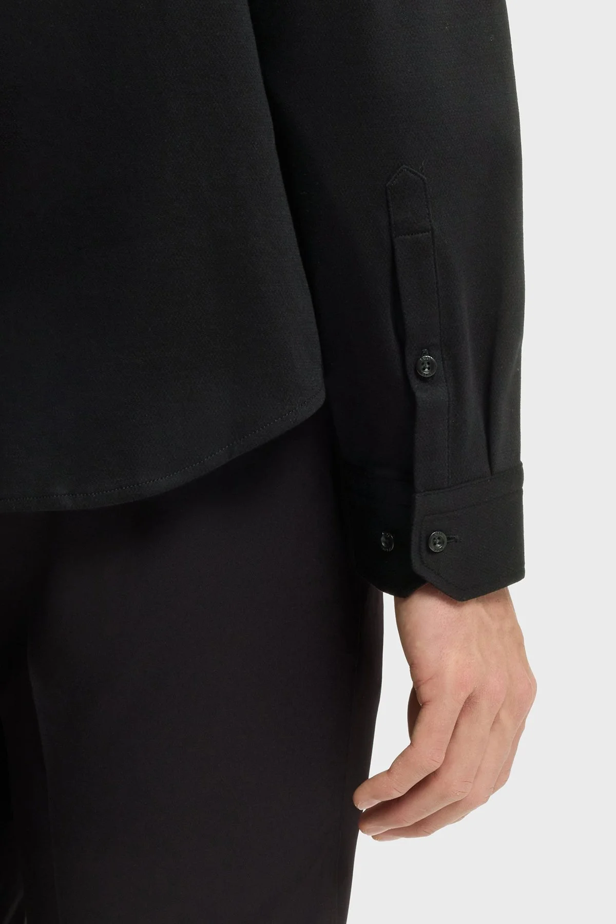 Boss Logolu Pamuklu Jarse Regular Fit Düğmeli Yaka Erkek Gömlek 50555946 002 SİYAH - 5