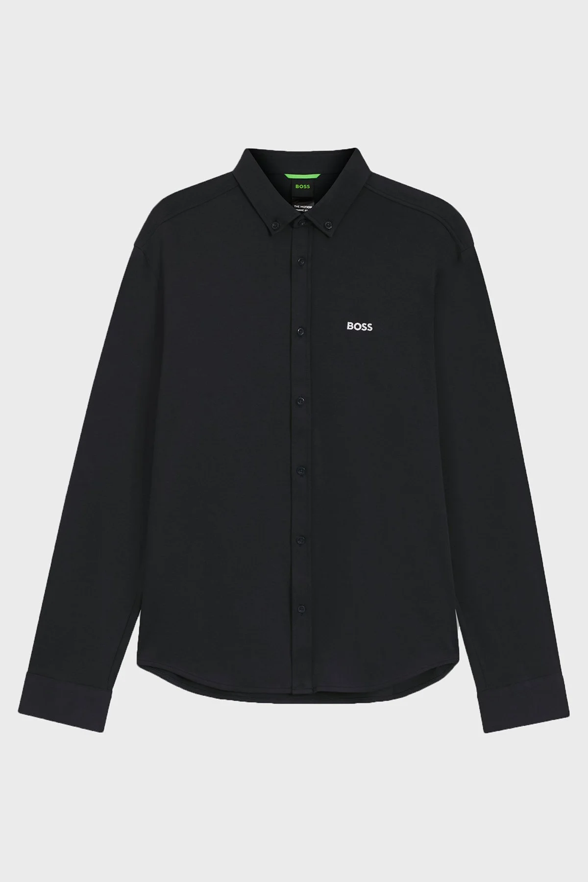 Boss Logolu Pamuklu Jarse Regular Fit Düğmeli Yaka Erkek Gömlek 50555946 002 SİYAH - 6