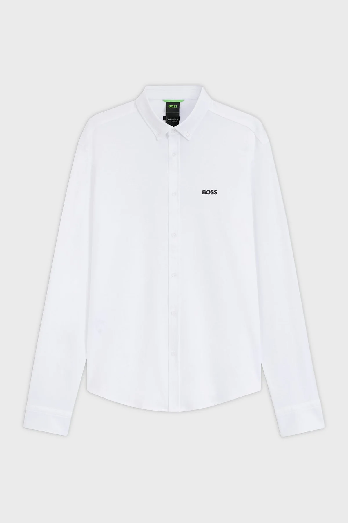 Boss Logolu Pamuklu Jarse Regular Fit Düğmeli Yaka Erkek Gömlek 50555946 100 BEYAZ - 6