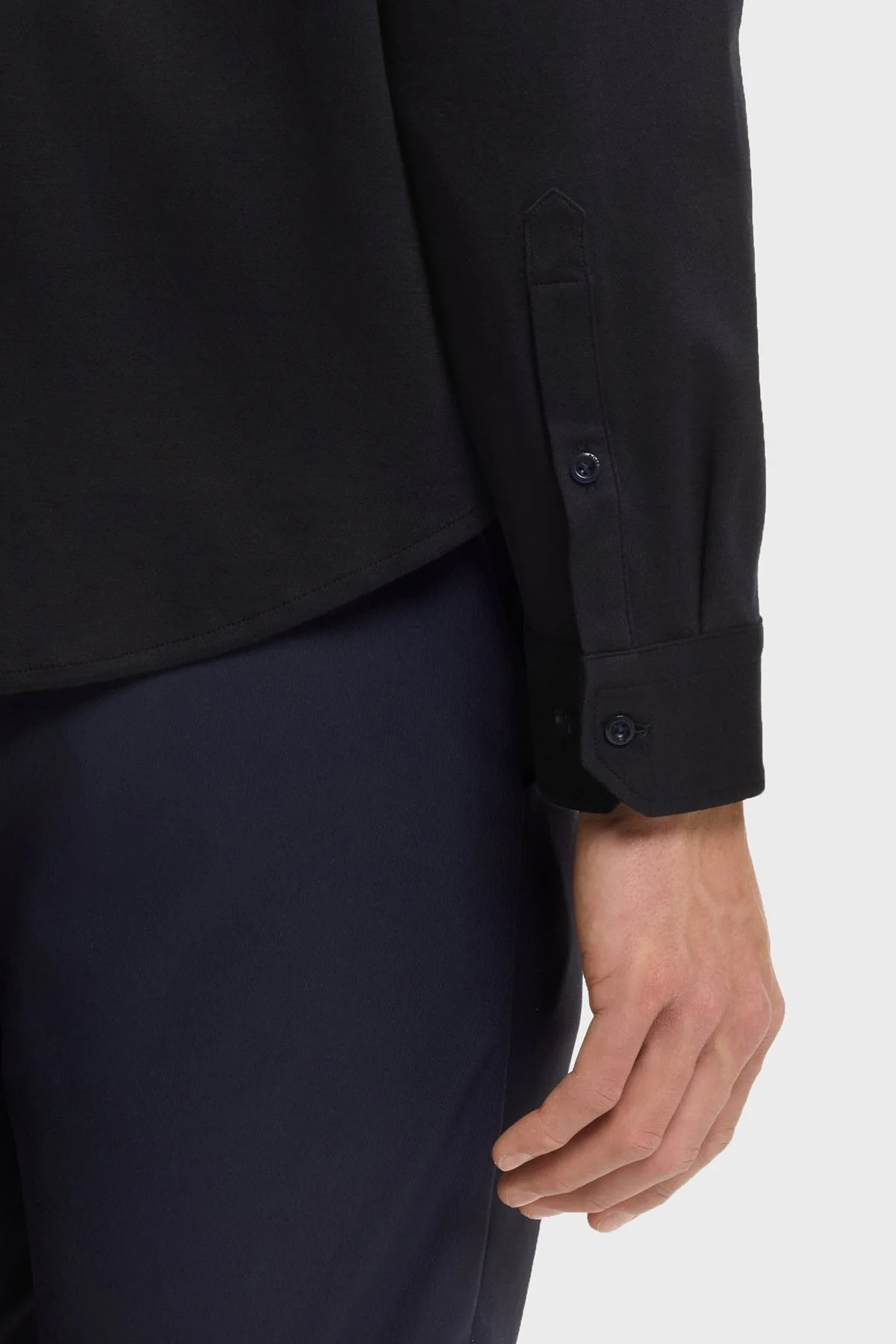 Boss Logolu Pamuklu Jarse Regular Fit Düğmeli Yaka Erkek Gömlek 50555946 402 LACİVERT - 5