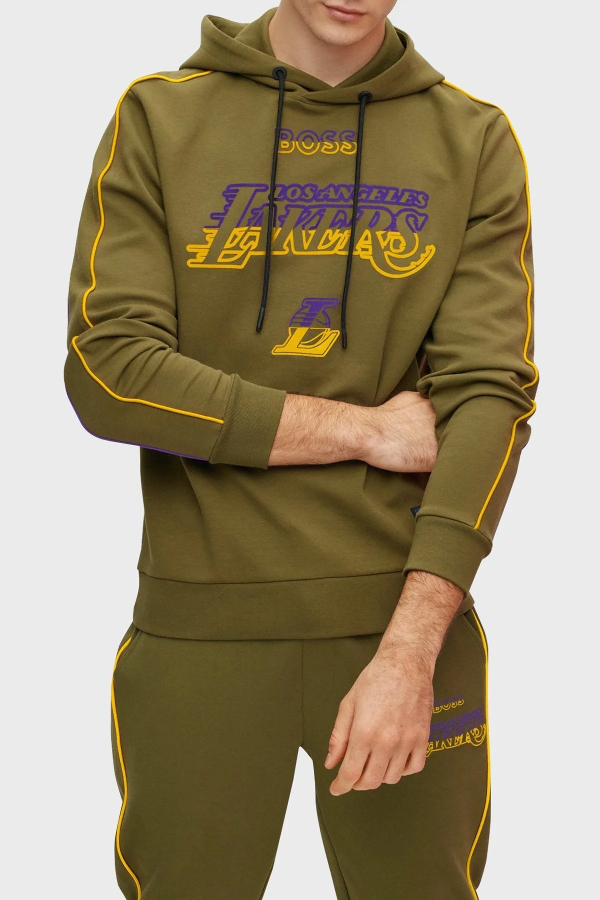 Boss Logolu Pamuklu Kapüşonlu Regular Fit Erkek Sweat 50477404 345 HAKİ - 2