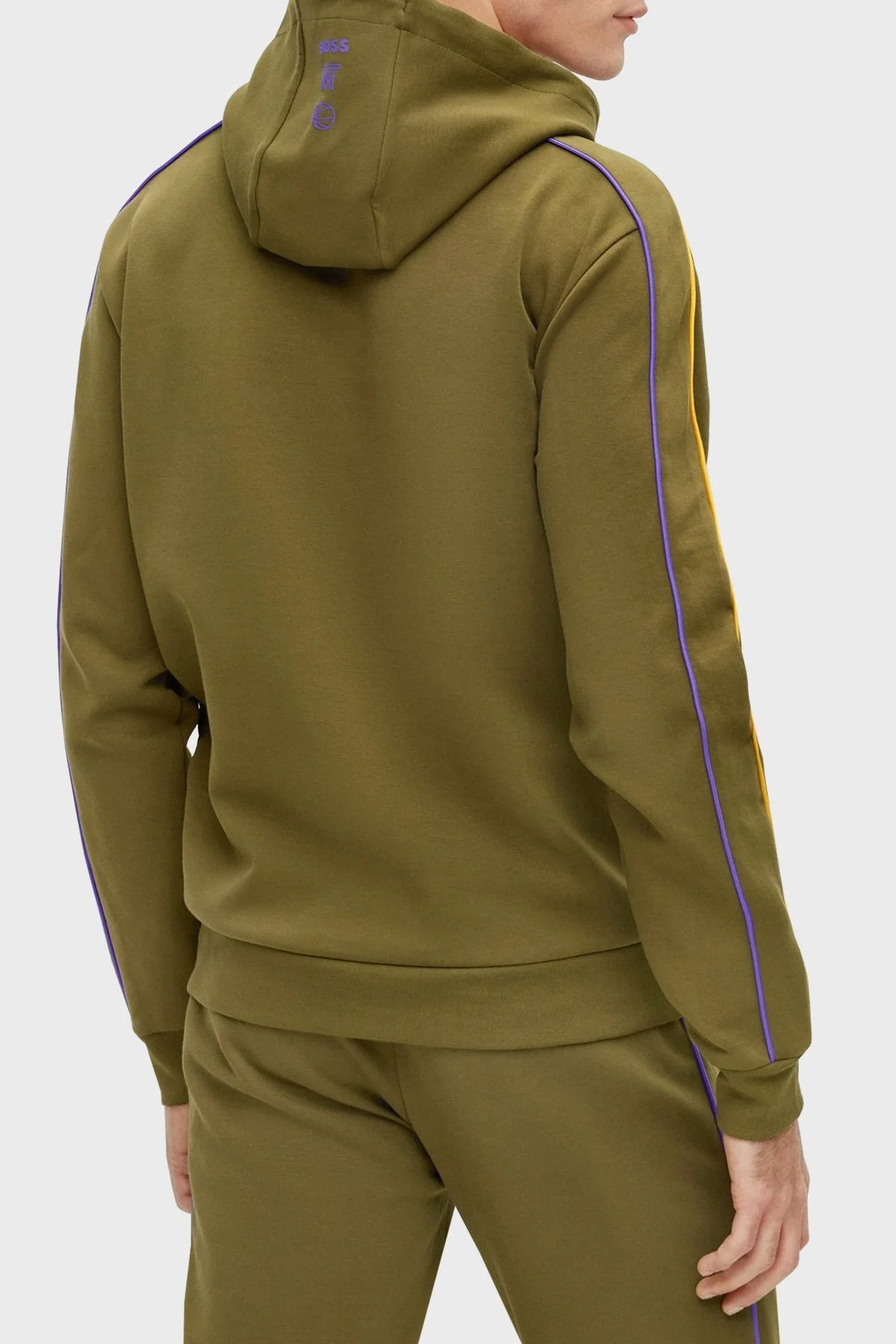 Boss Logolu Pamuklu Kapüşonlu Regular Fit Erkek Sweat 50477404 345 HAKİ - 3