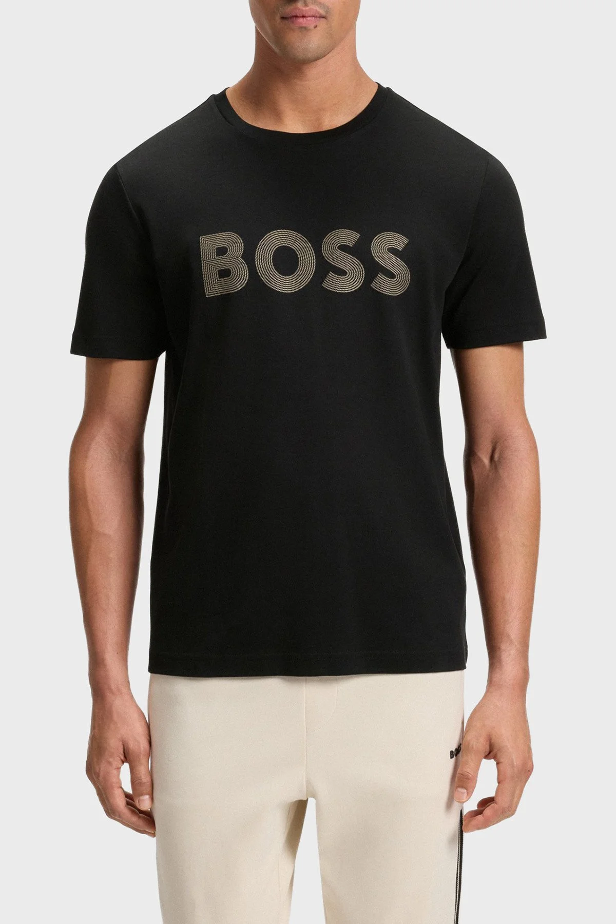 Boss Logolu Pamuklu Regular Fit Bisiklet Yaka Erkek T Shirt 50543796 001 SİYAH - 1