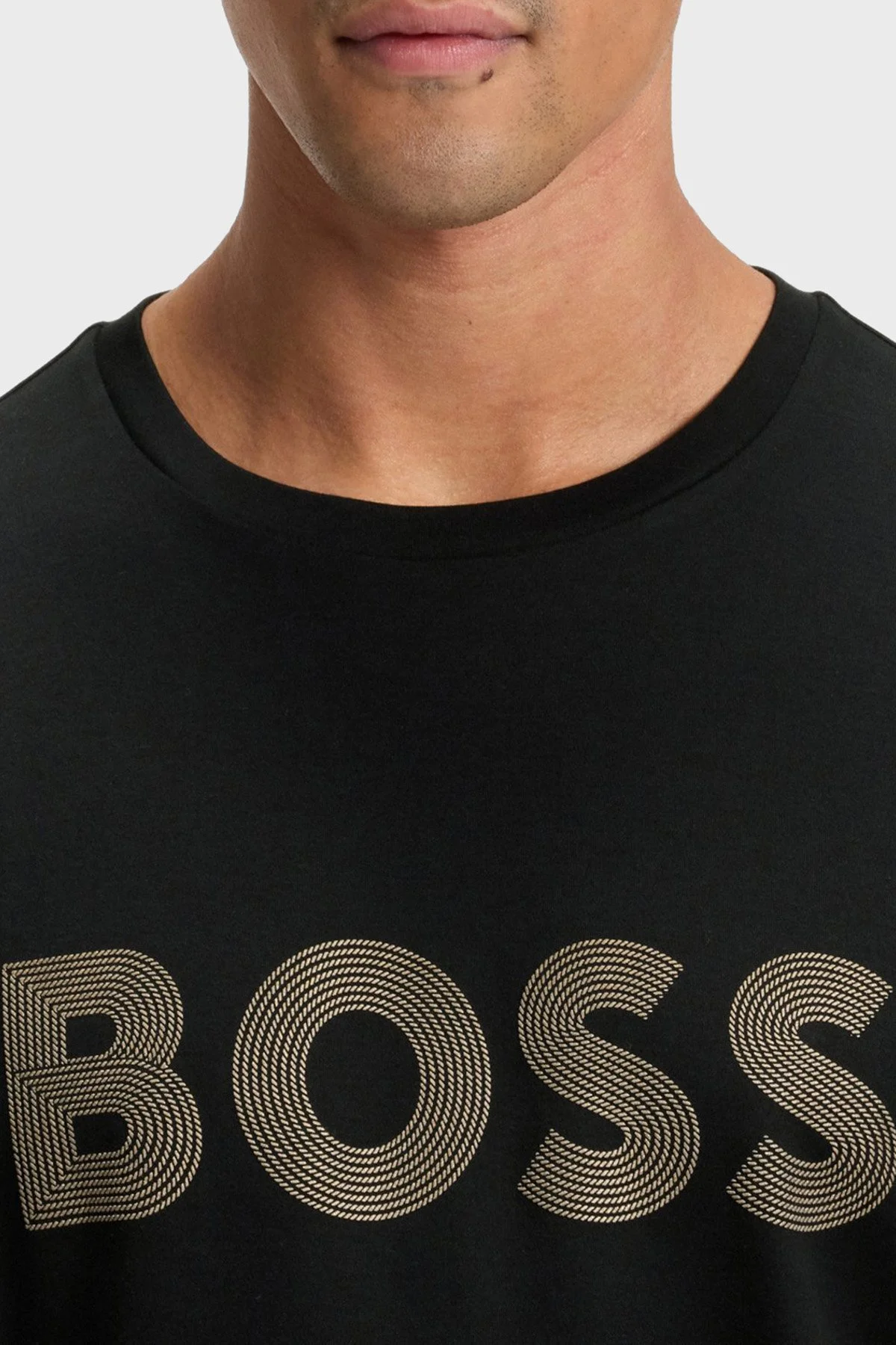 Boss Logolu Pamuklu Regular Fit Bisiklet Yaka Erkek T Shirt 50543796 001 SİYAH - 4