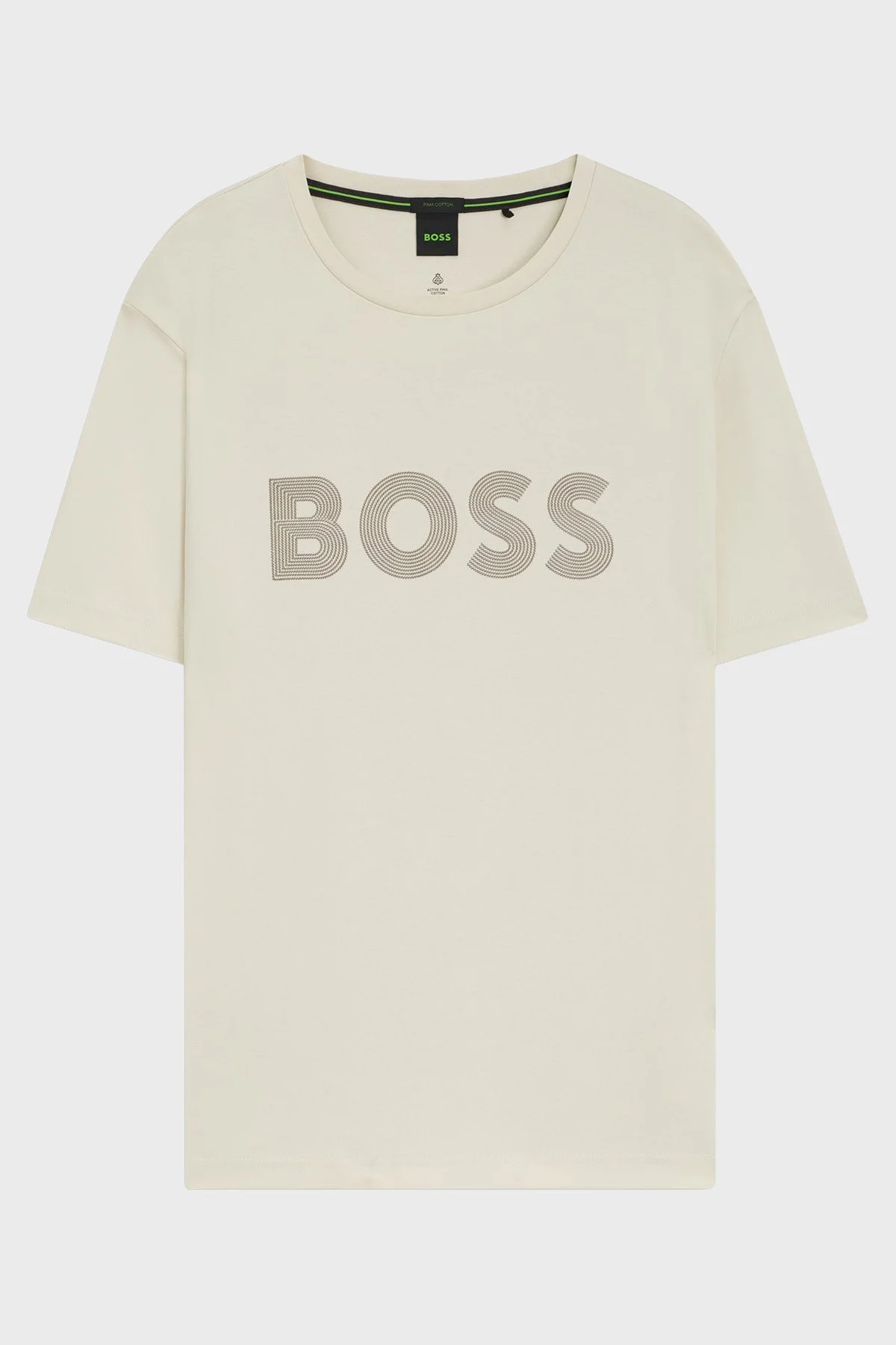 Boss Logolu Pamuklu Regular Fit Bisiklet Yaka Erkek T Shirt 50543796 131 BEJ - 5