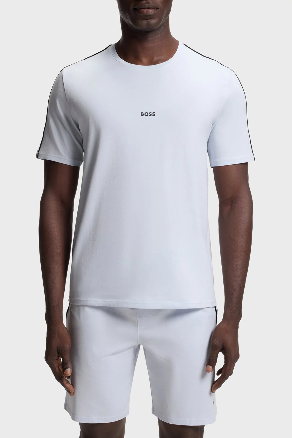 Boss Logolu Pamuklu Regular Fit Bisiklet Yaka Erkek T Shirt 50545930 052 AÇIK MAVİ - 1
