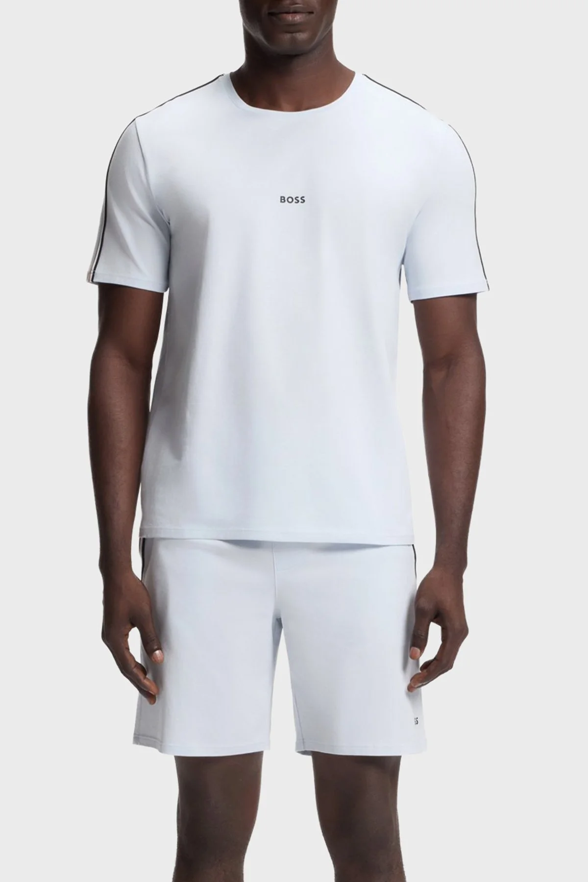 Boss Logolu Pamuklu Regular Fit Bisiklet Yaka Erkek T Shirt 50545930 052 AÇIK MAVİ - 3