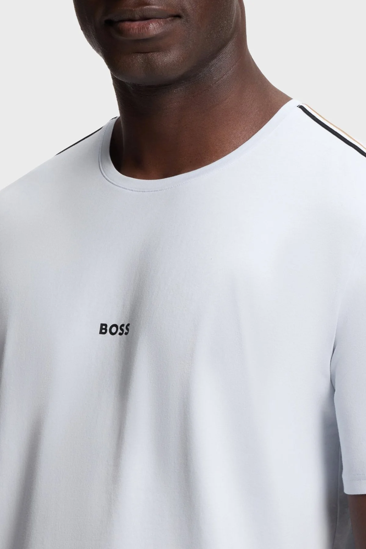 Boss Logolu Pamuklu Regular Fit Bisiklet Yaka Erkek T Shirt 50545930 052 AÇIK MAVİ - 4