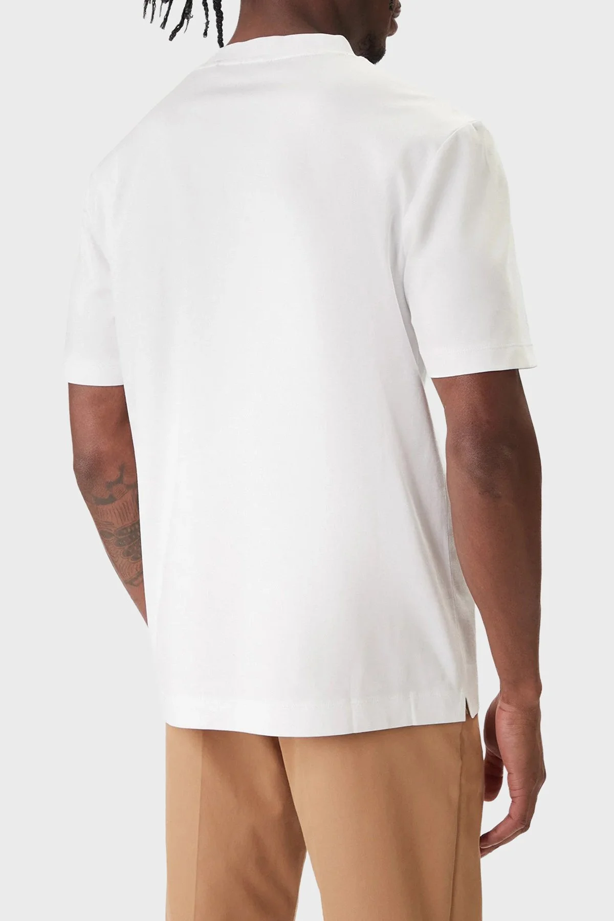 Boss Logolu Pamuklu Regular Fit Bisiklet Yaka Erkek T Shirt 50555844 100 BEYAZ - 3