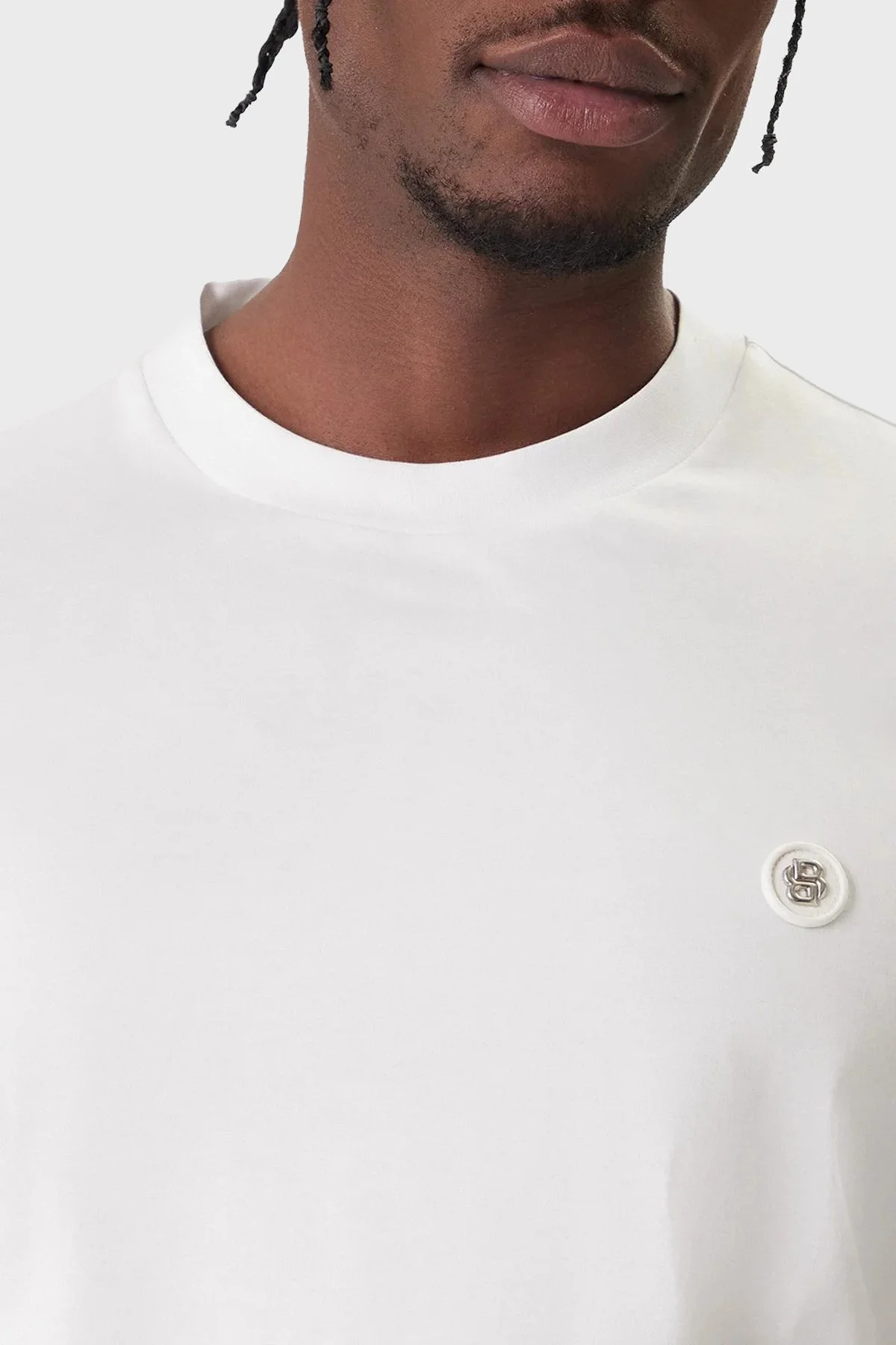 Boss Logolu Pamuklu Regular Fit Bisiklet Yaka Erkek T Shirt 50555844 100 BEYAZ - 4