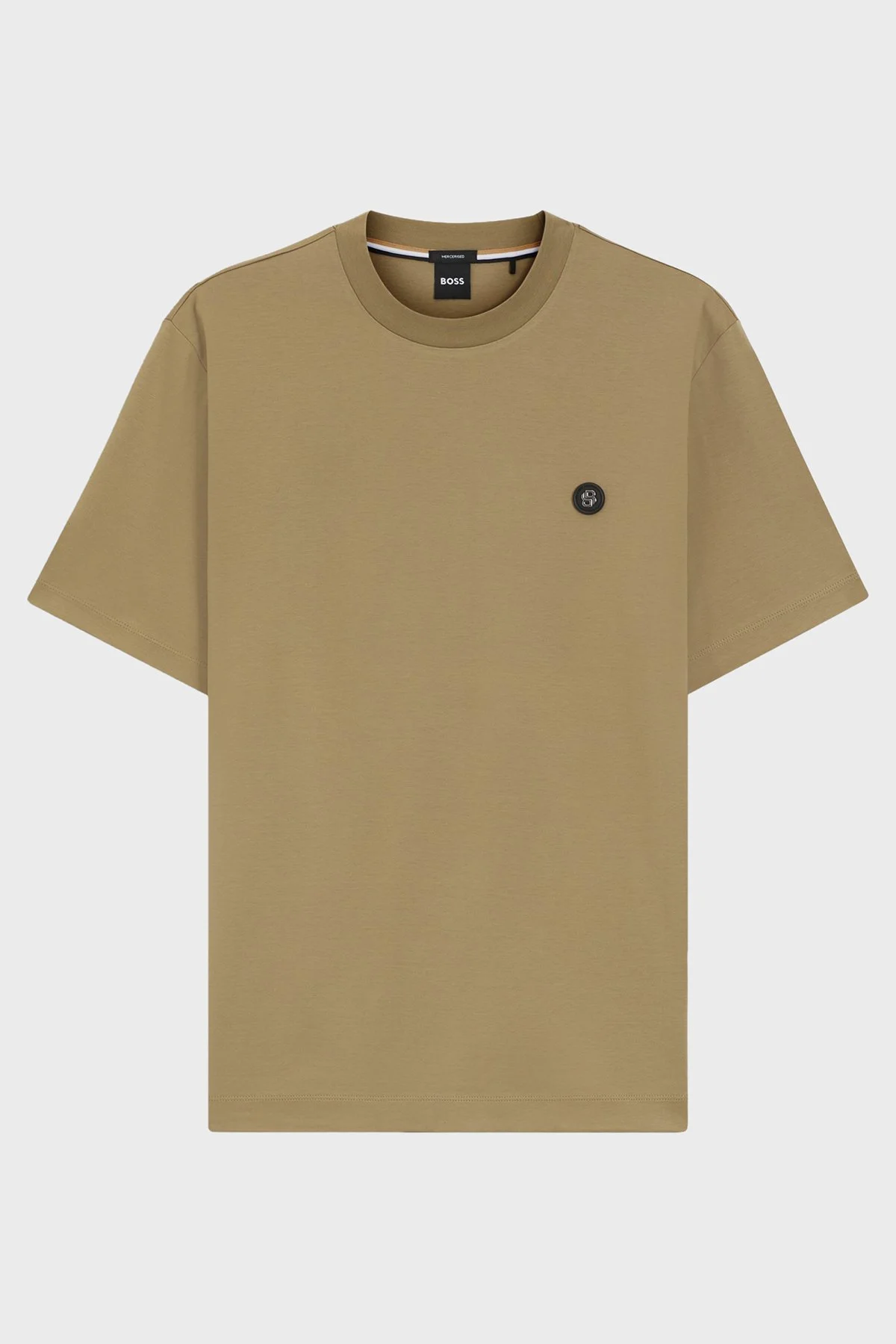 Boss Logolu Pamuklu Regular Fit Bisiklet Yaka Erkek T Shirt 50555844 252 HAKİ - 5