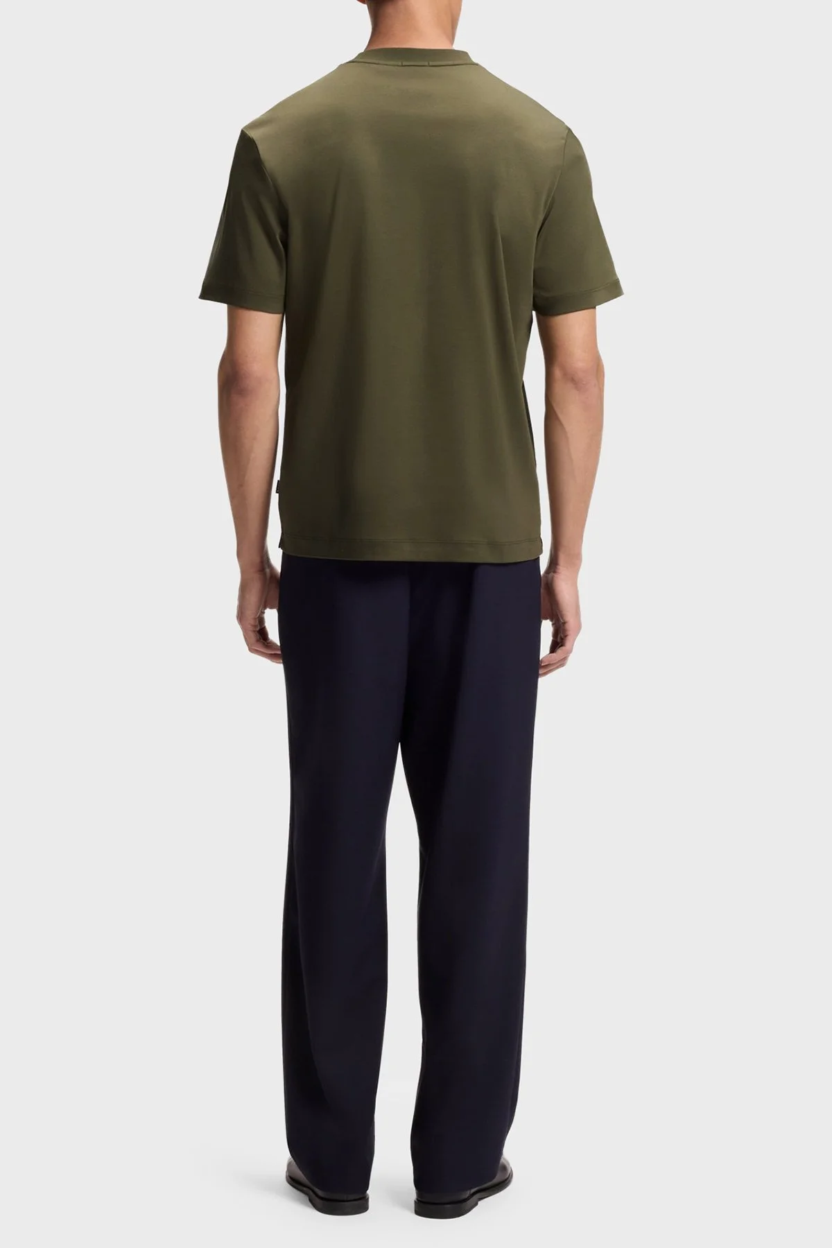 Boss Logolu Pamuklu Regular Fit Bisiklet Yaka Erkek T Shirt 50555844 347 Haki - 3