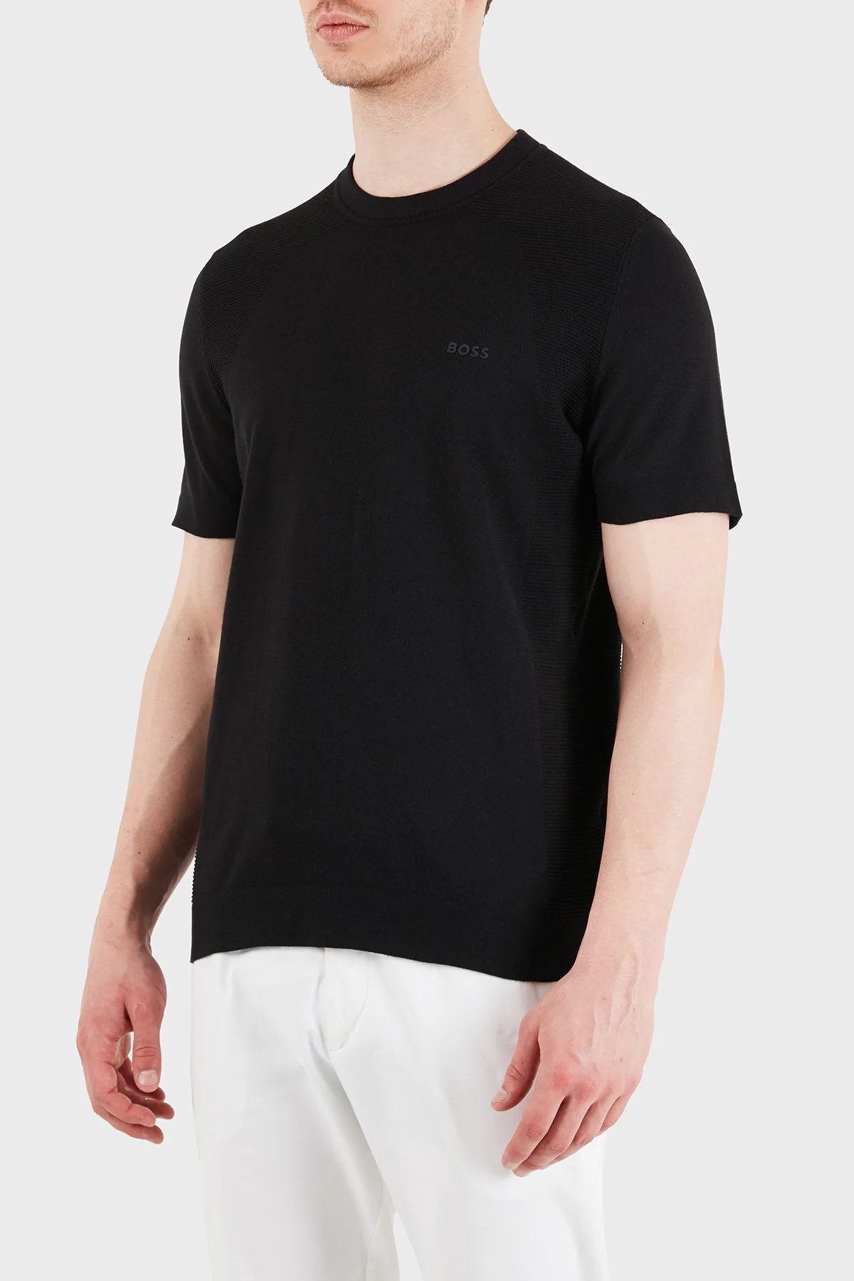 Boss Logolu Pamuklu Regular Fit Bisiklet Yaka Erkek T Shirt 50558347 001 SİYAH - 4