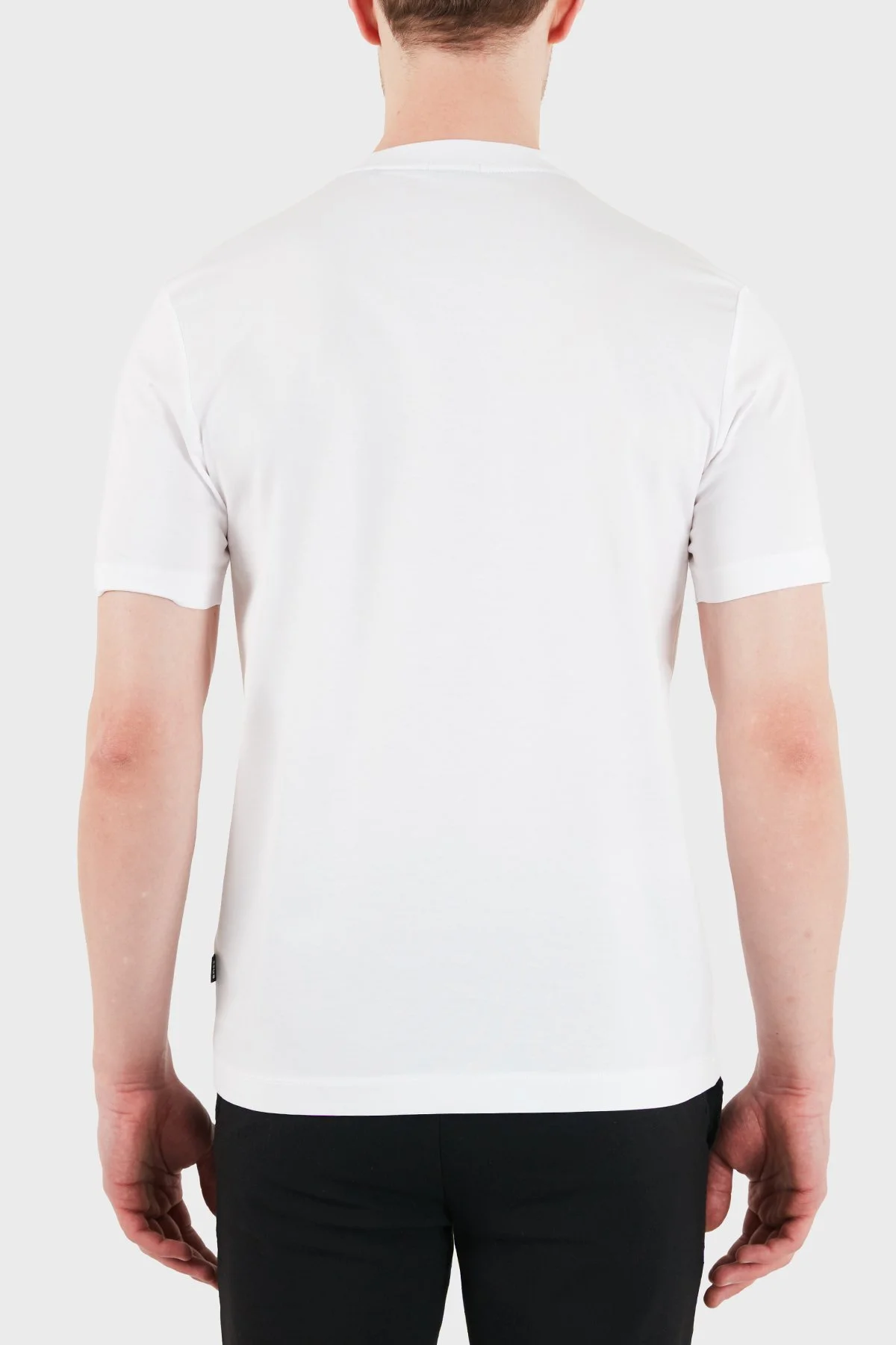 Boss Logolu Pamuklu Regular Fit Bisiklet Yaka Erkek T Shirt 50560466 100 BEYAZ - 3