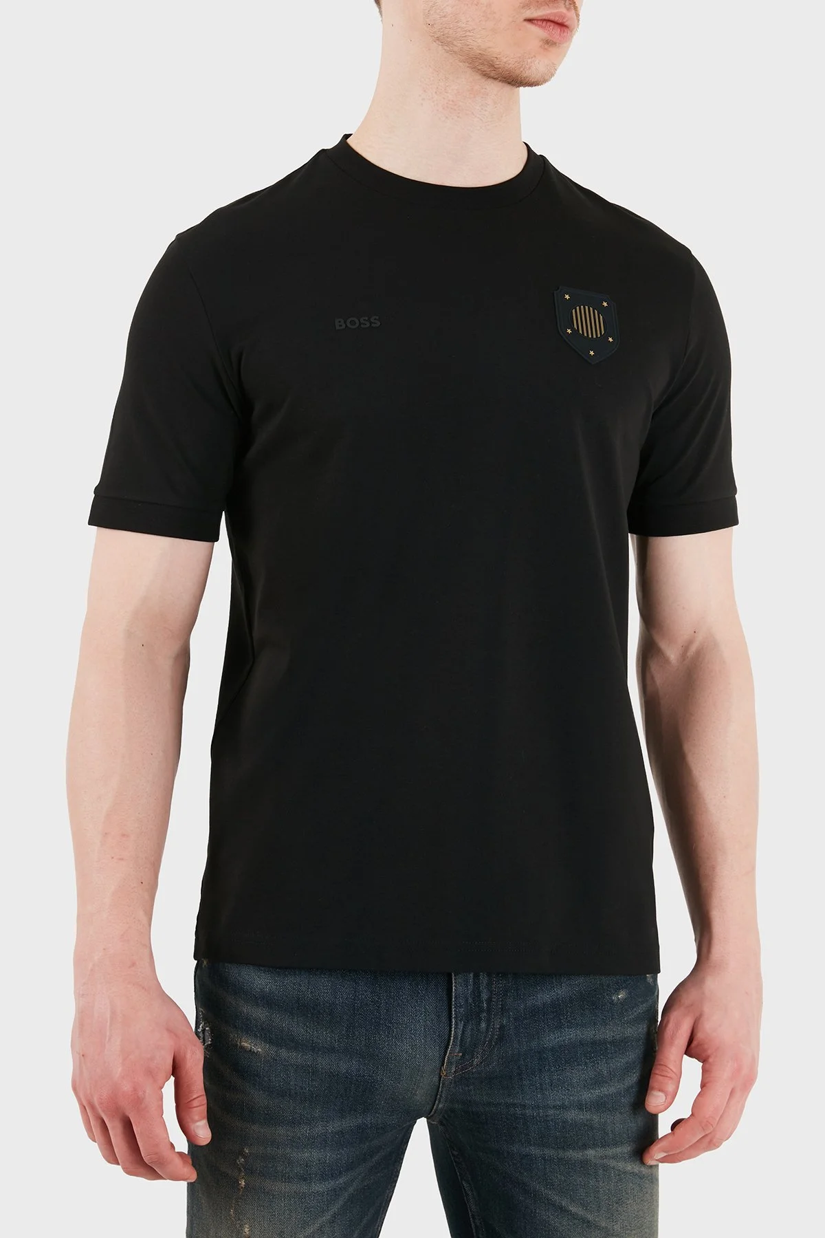 Boss Logolu Pamuklu Regular Fit Bisiklet Yaka Erkek T Shirt 50562134 001 SİYAH - 1