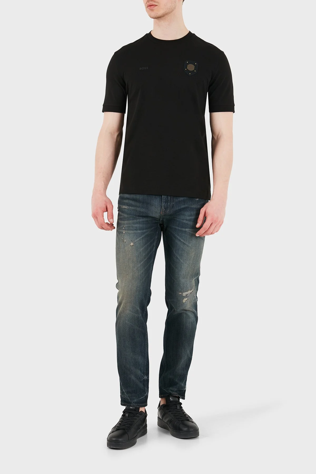 Boss Logolu Pamuklu Regular Fit Bisiklet Yaka Erkek T Shirt 50562134 001 SİYAH - 2
